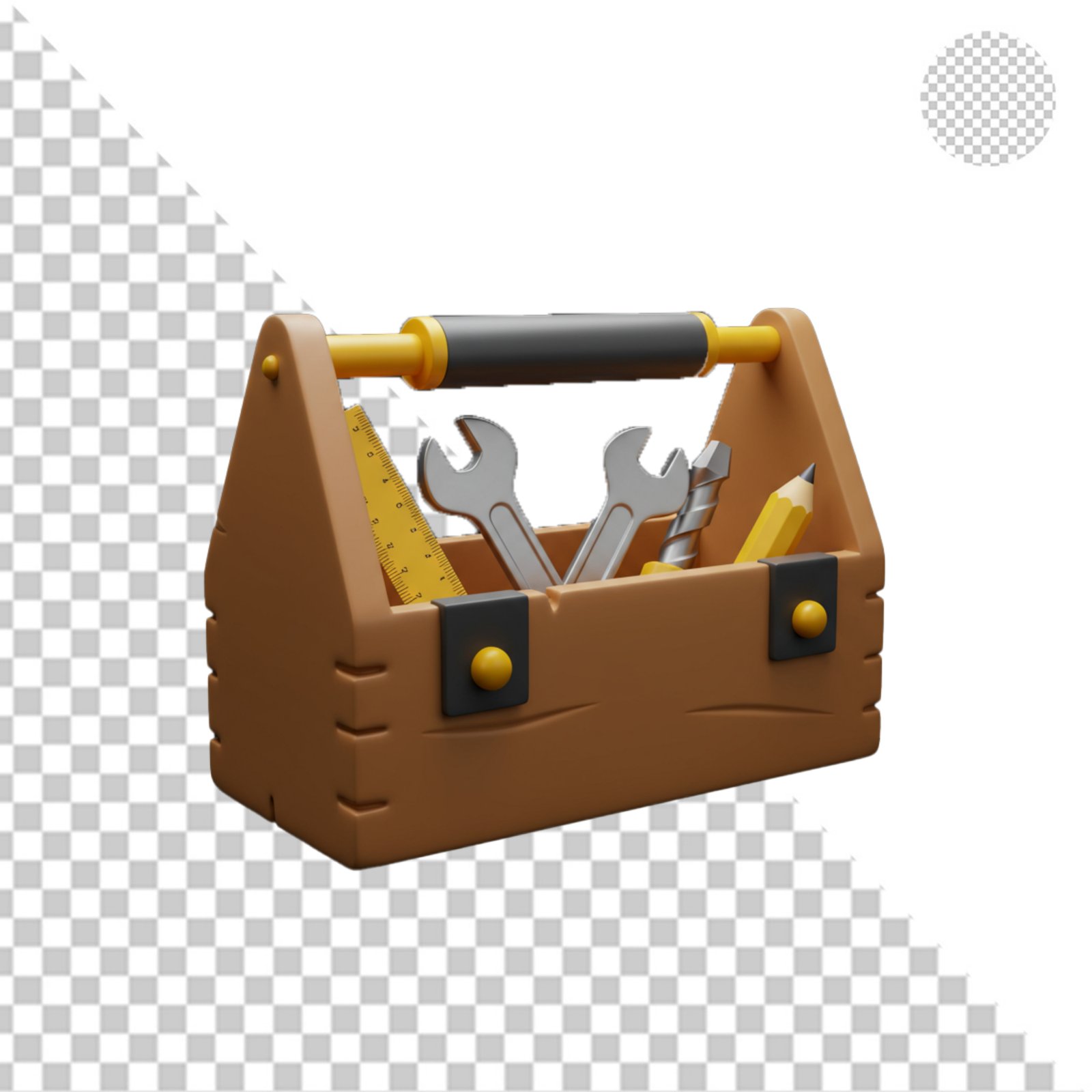 3D Cartoon Toolbox With Construction And Repair Tools Transparent PNG