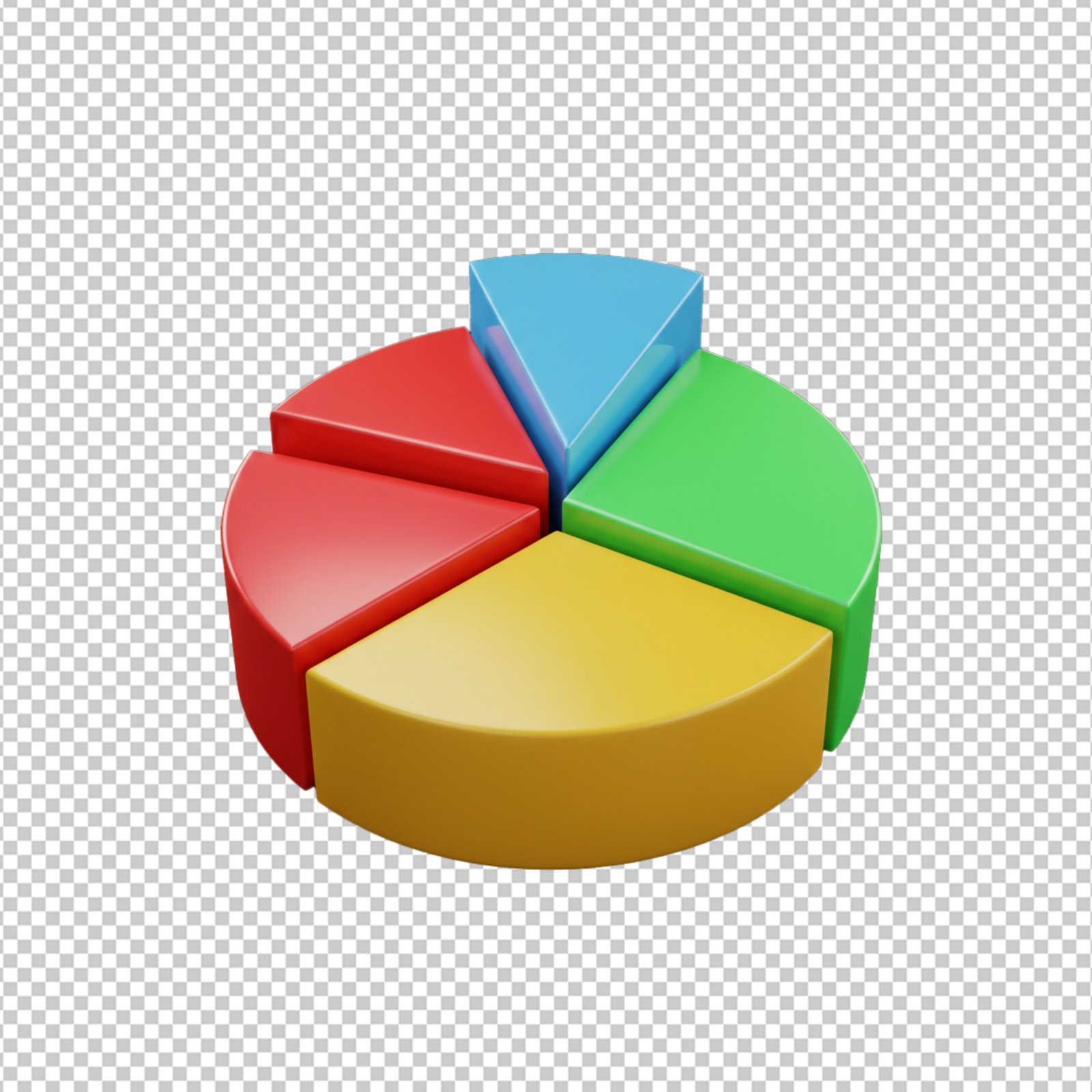 3D Colorful Pie Chart For Data Analysis And Business