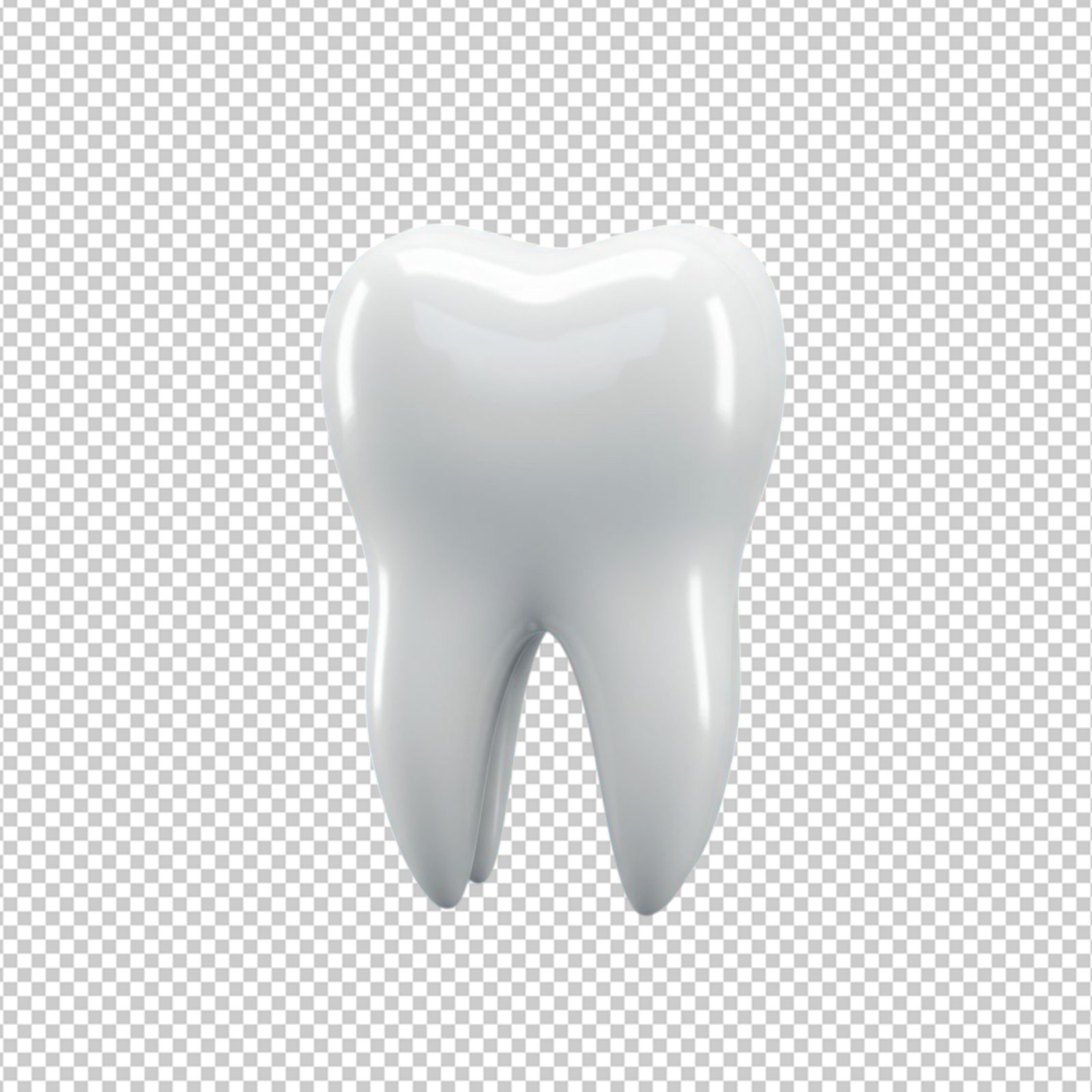 3D Healthy Human Tooth Isolated PNG With Transparent Background
