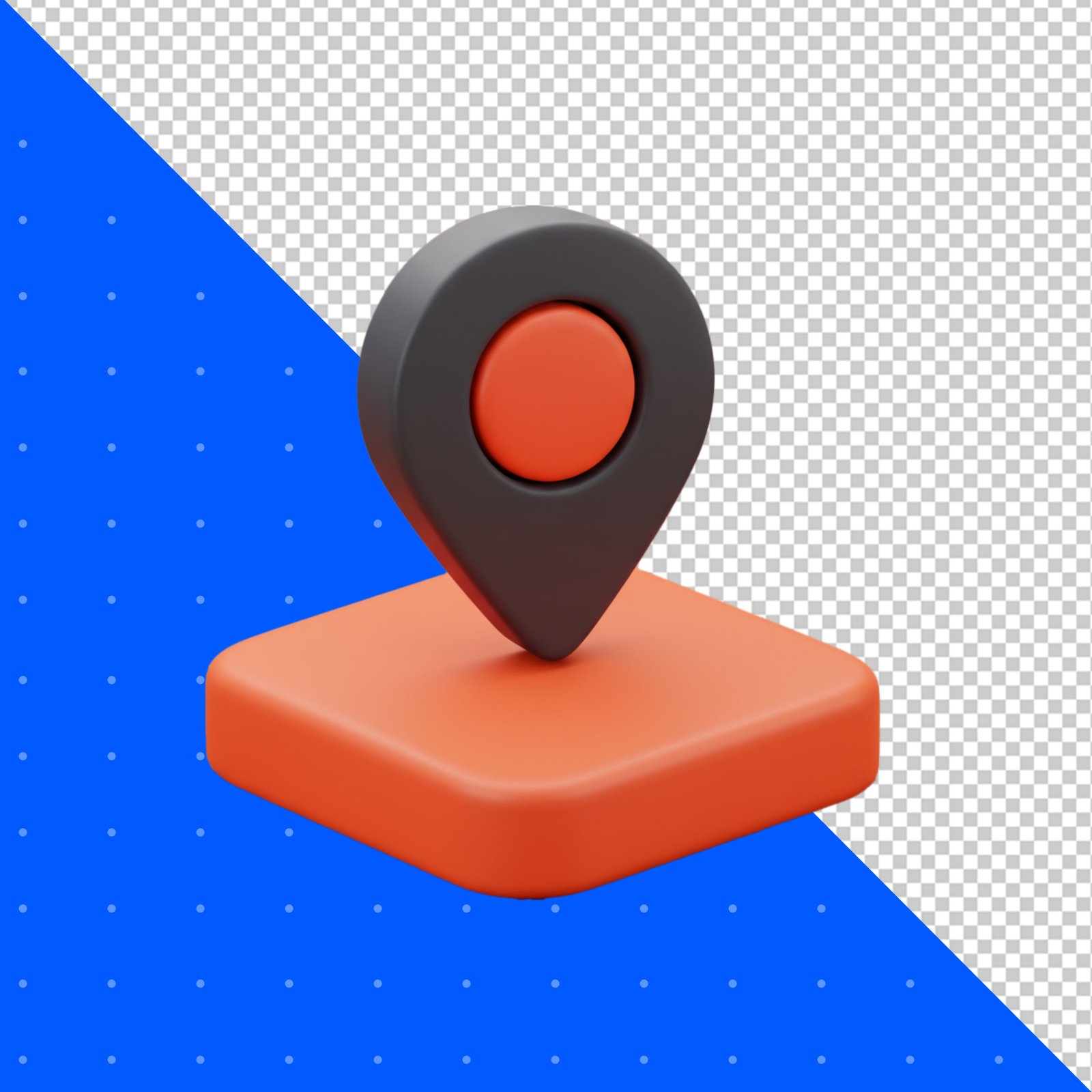 3D Location Pin Icon With Transparent Background For Map Navigation