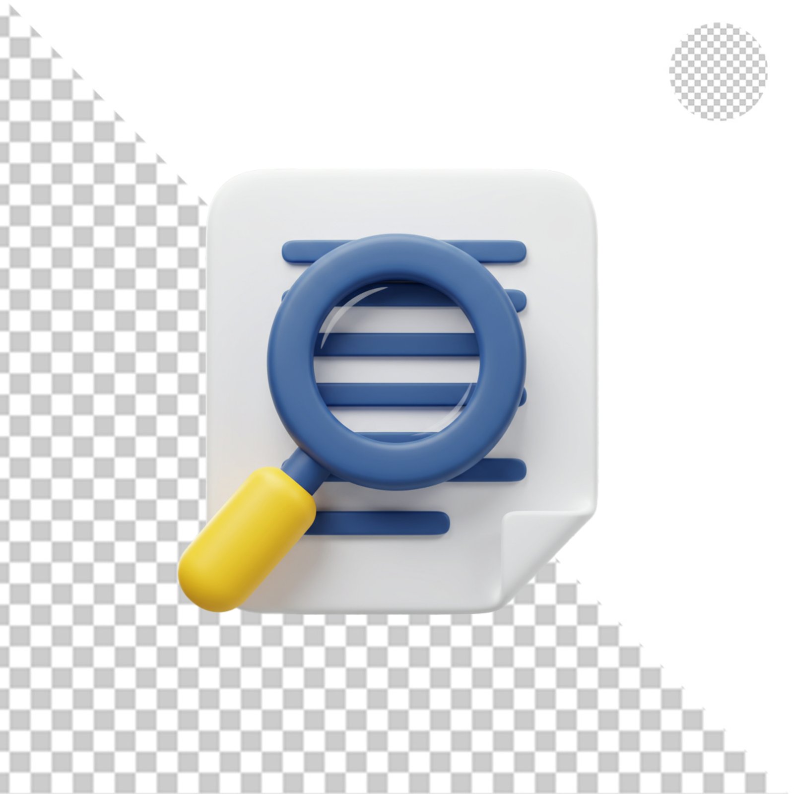3D Magnifying Glass Search Icon On Document Transparent PNG