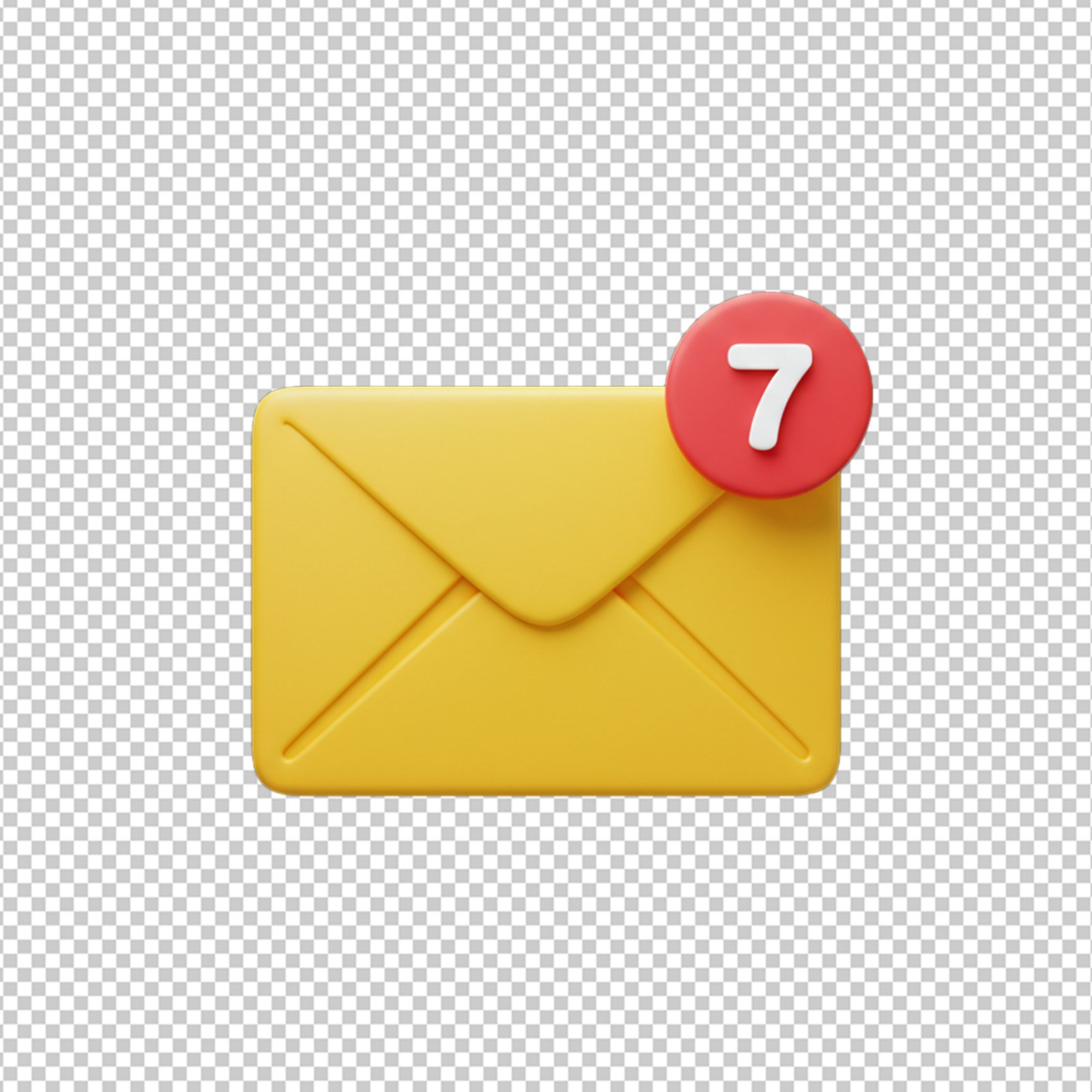 3D Mail Envelope With New Message Notification Icon