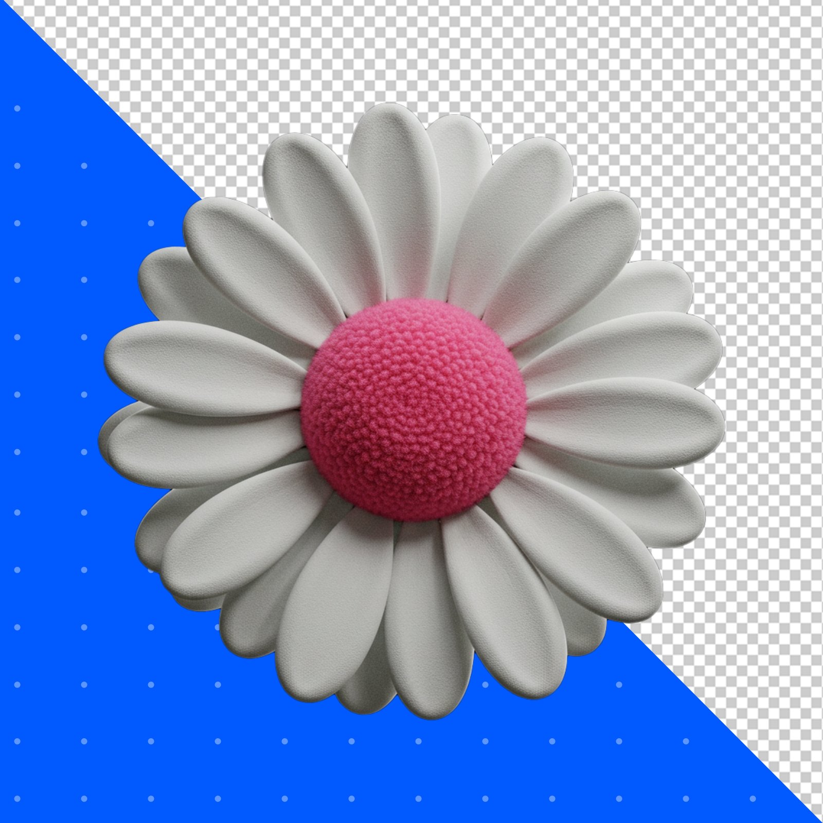 3D Render Of A White Daisy With Pink Center PNG Transparent Background