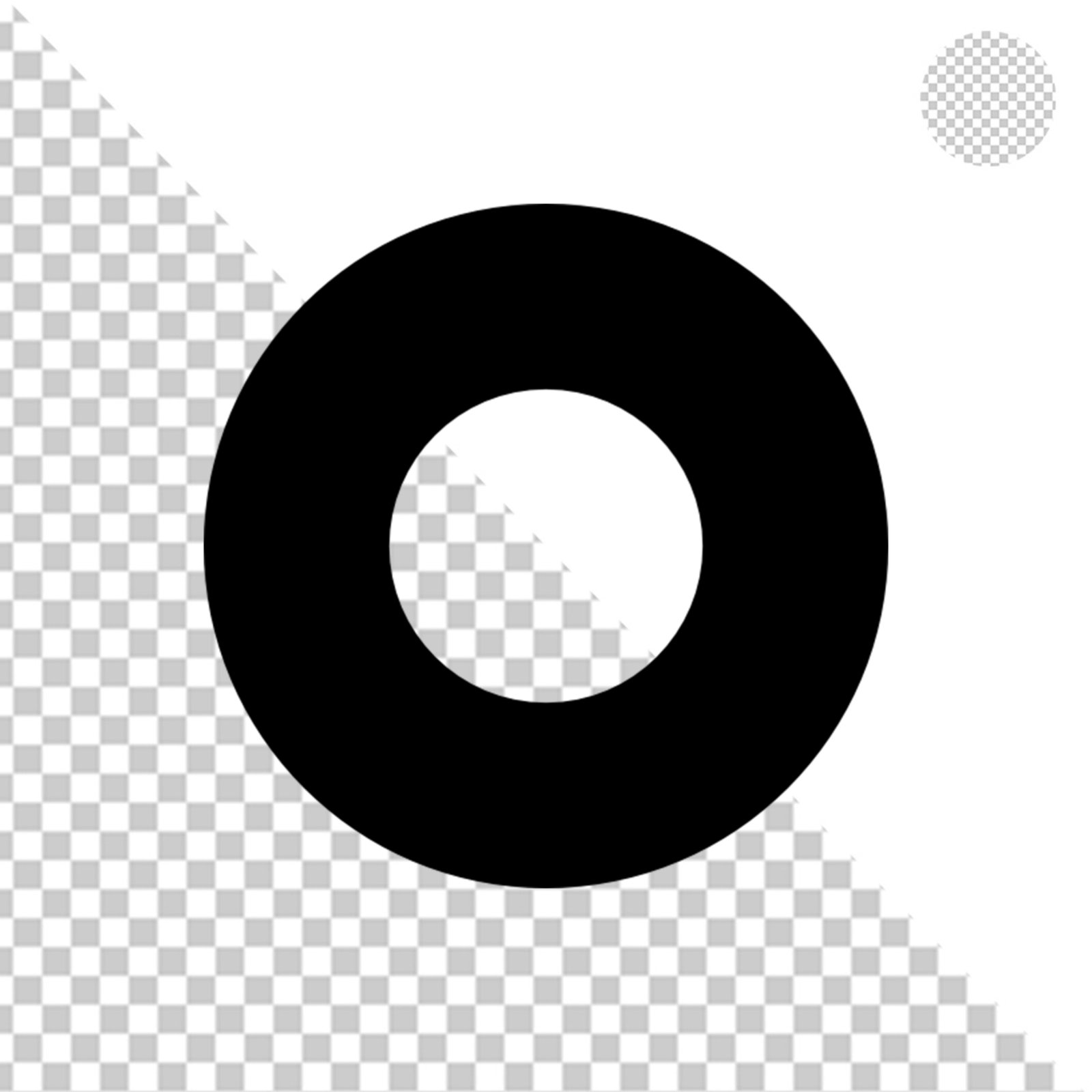 Abstract Black Geometric Shape Element Transparent Background