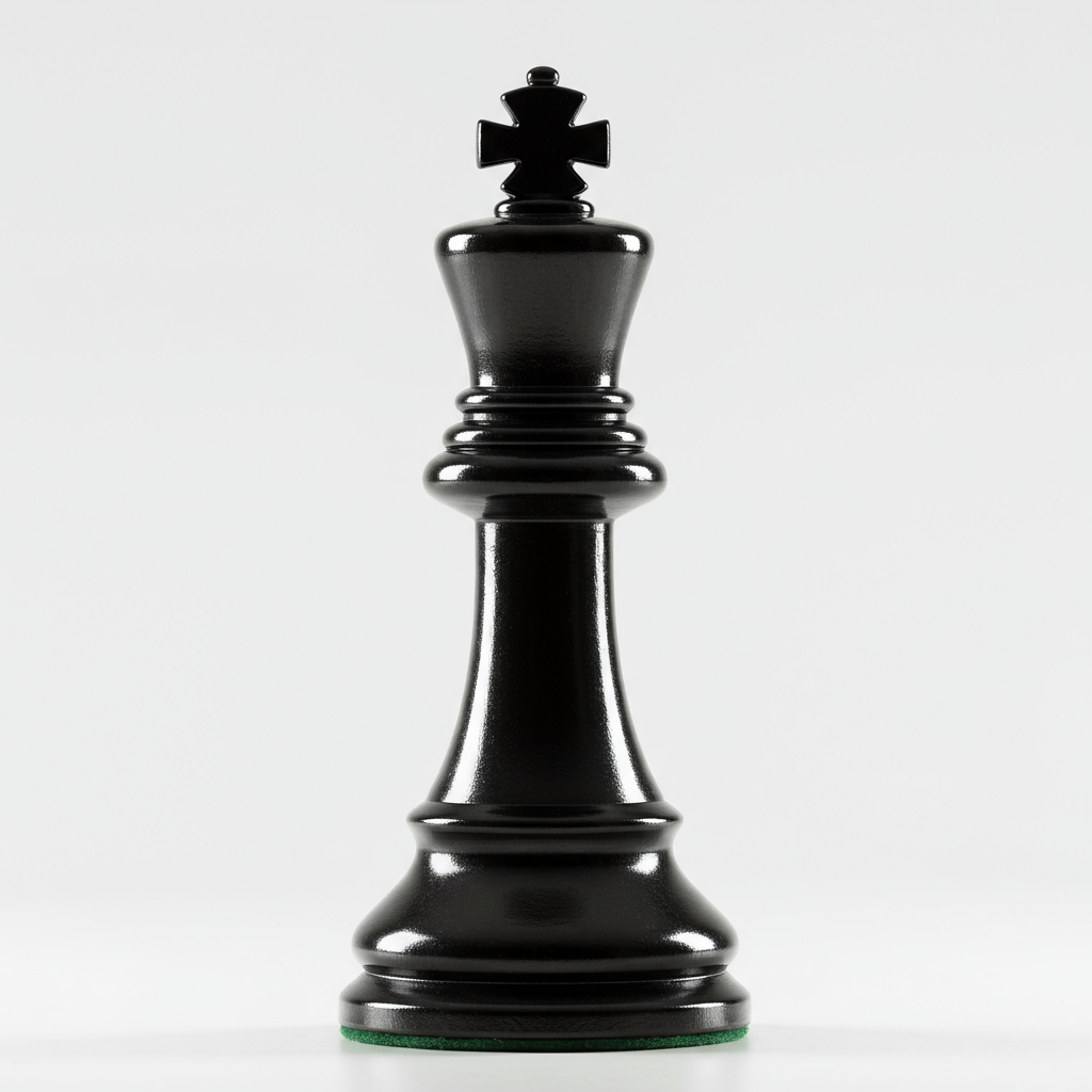 Black Chess King Piece Isolated On White Background
