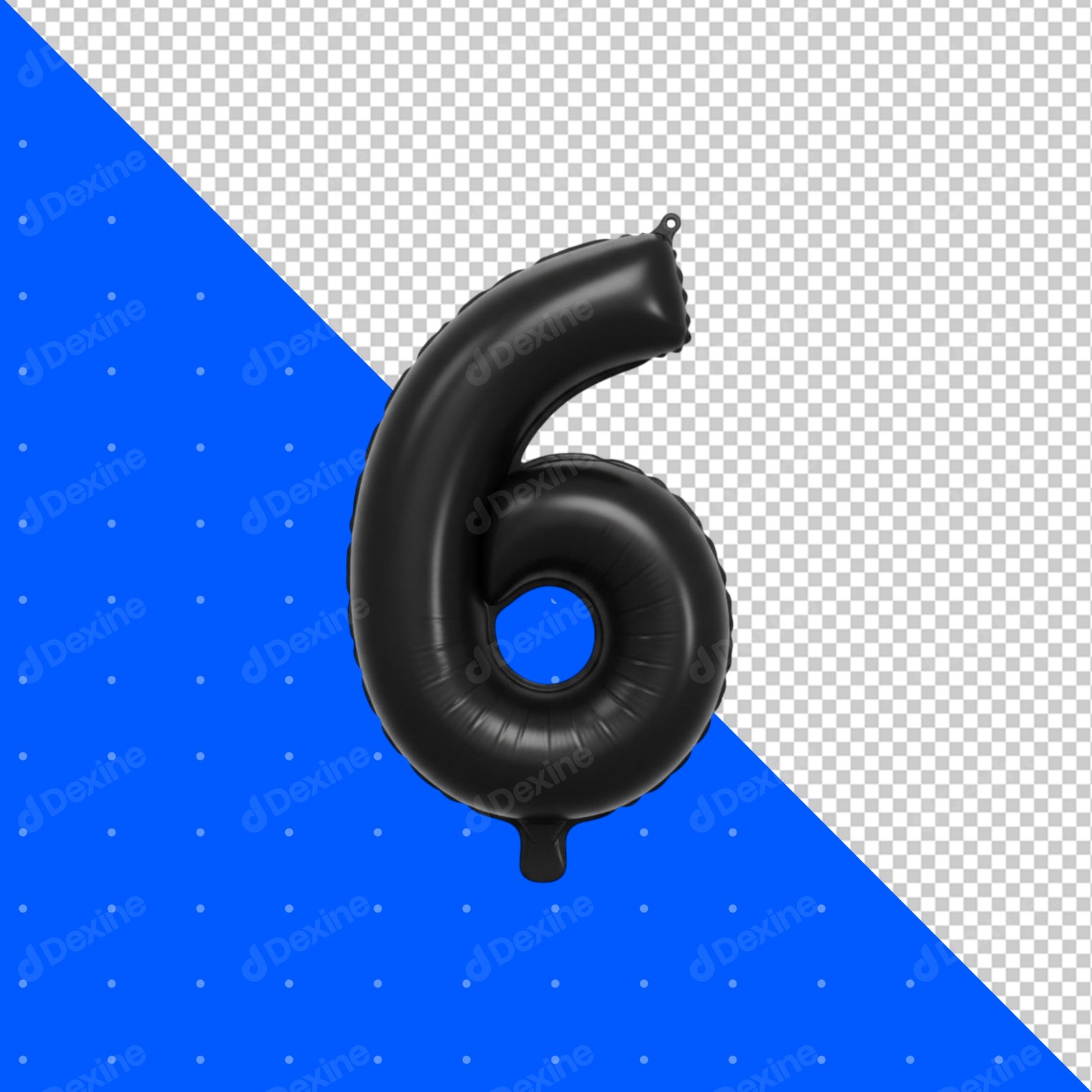 Black Number 6 Balloon Isolated Transparent PNG For Party Design