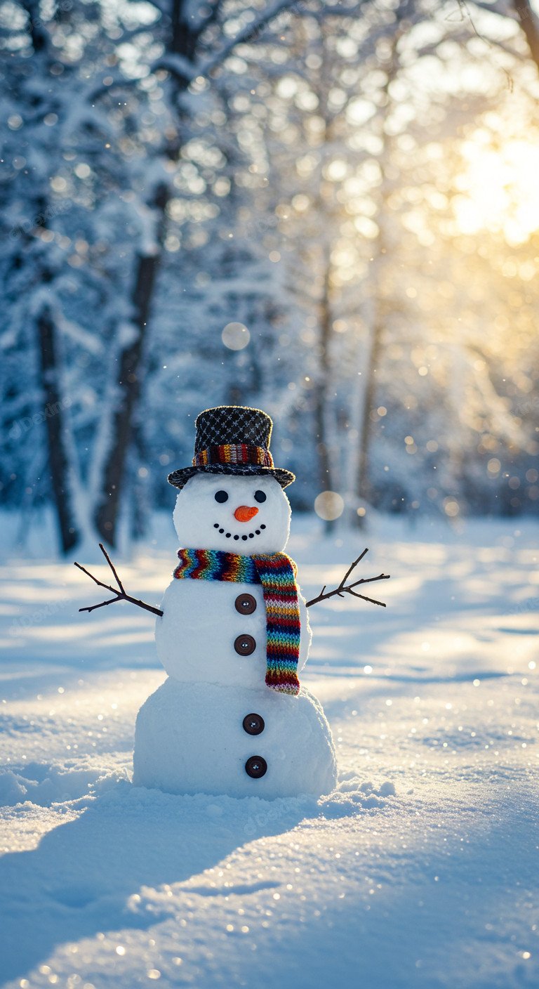 Cheerful Snowman Captures Festive Season Vibe In Winter Wonderland