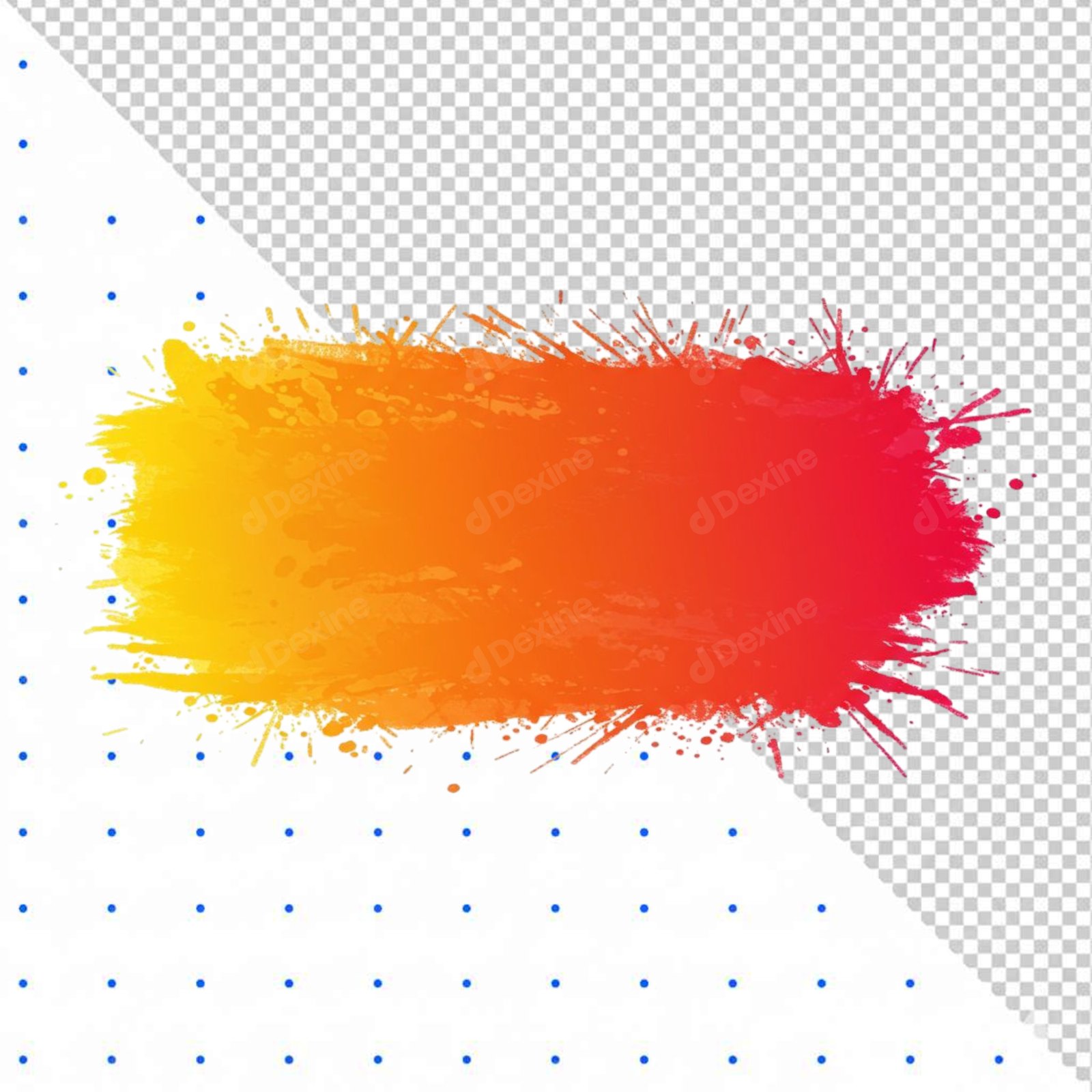 Colorful Paint Splash Gradient Design Element With Transparent Background