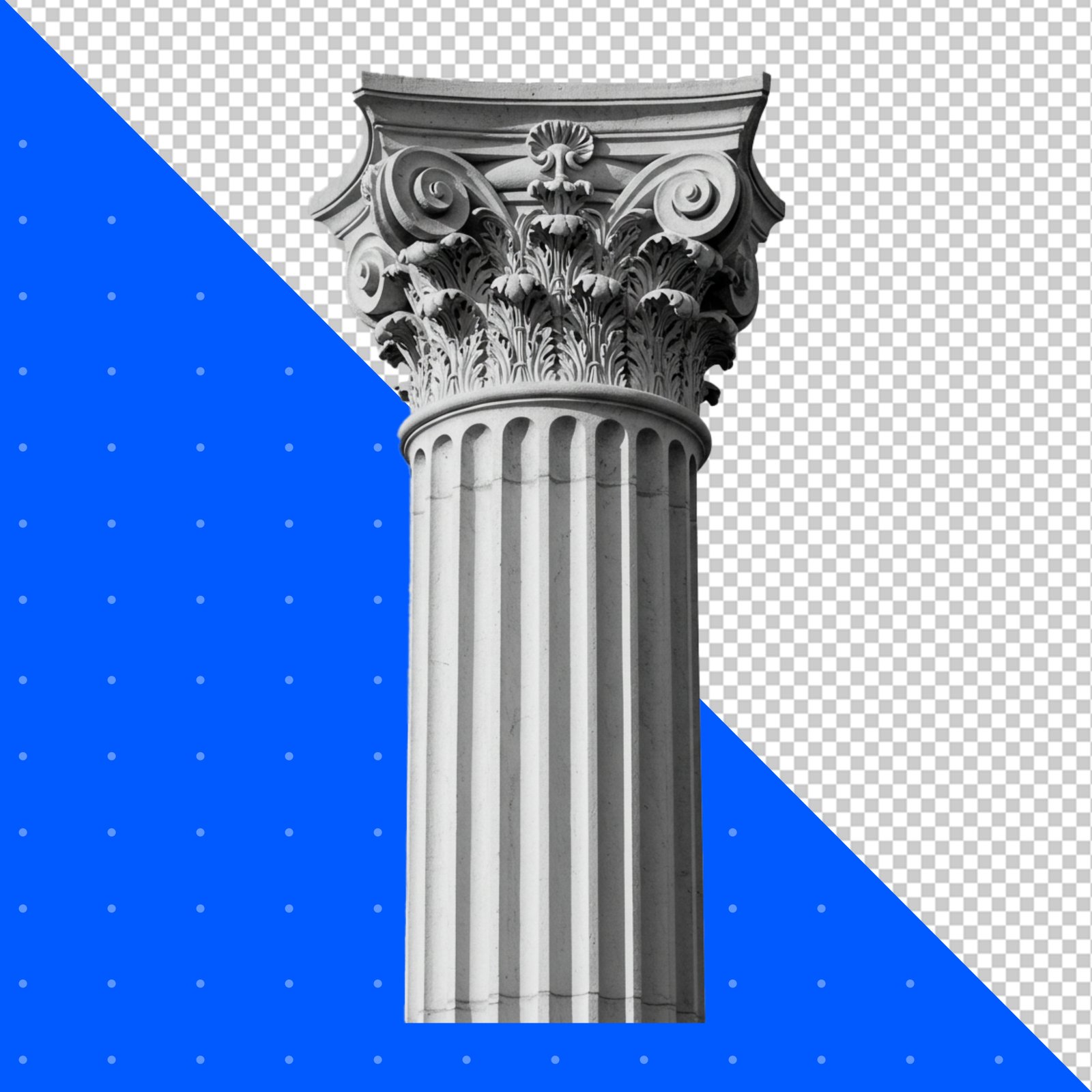 Corinthian Column Capital Isolated On A Light PNG Transparent Background