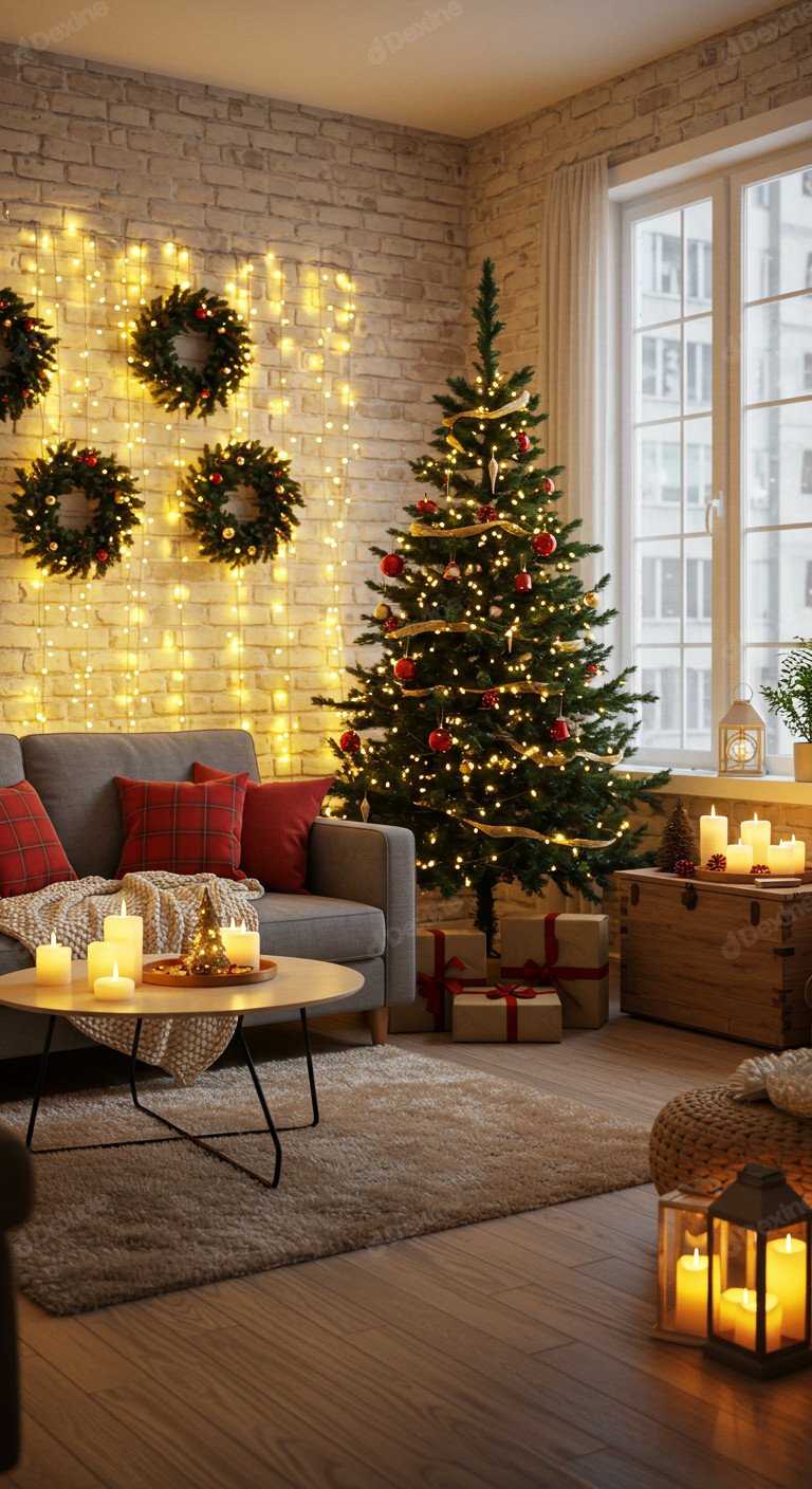 Cozy Christmas Living Room Interior With Festive Season Vibe