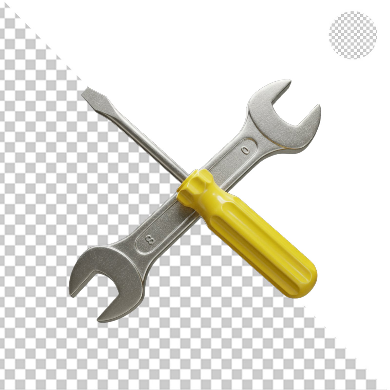 Crossed Wrench And Screwdriver Tools Transparent Background PNG