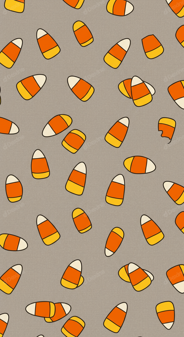 Cute Cartoon Candy Corn Seamless Pattern For Halloween