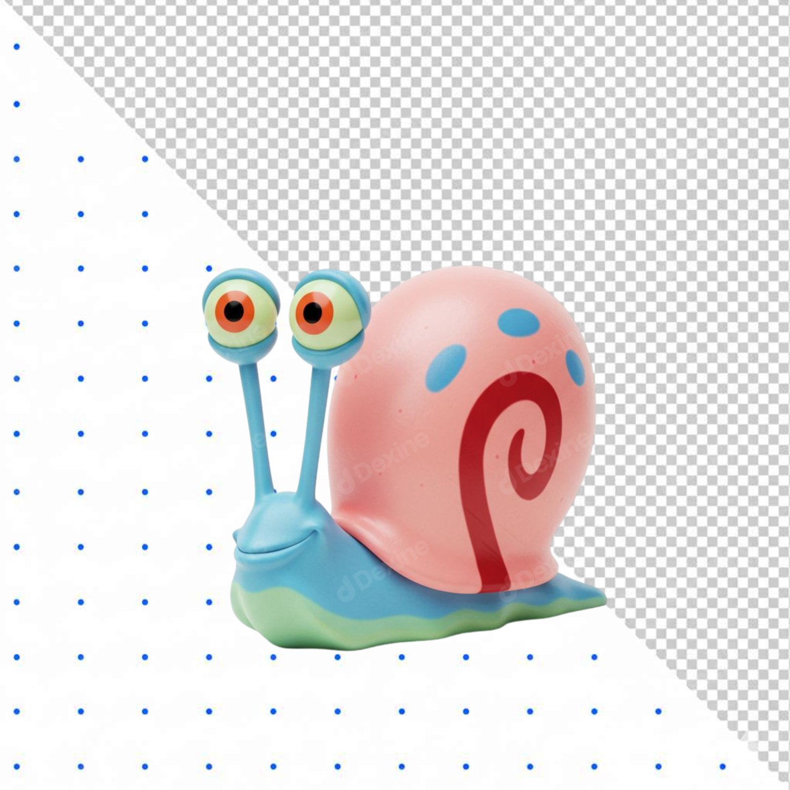 Cute Colorful Cartoon Snail 3D Render Isolated Transparent Background