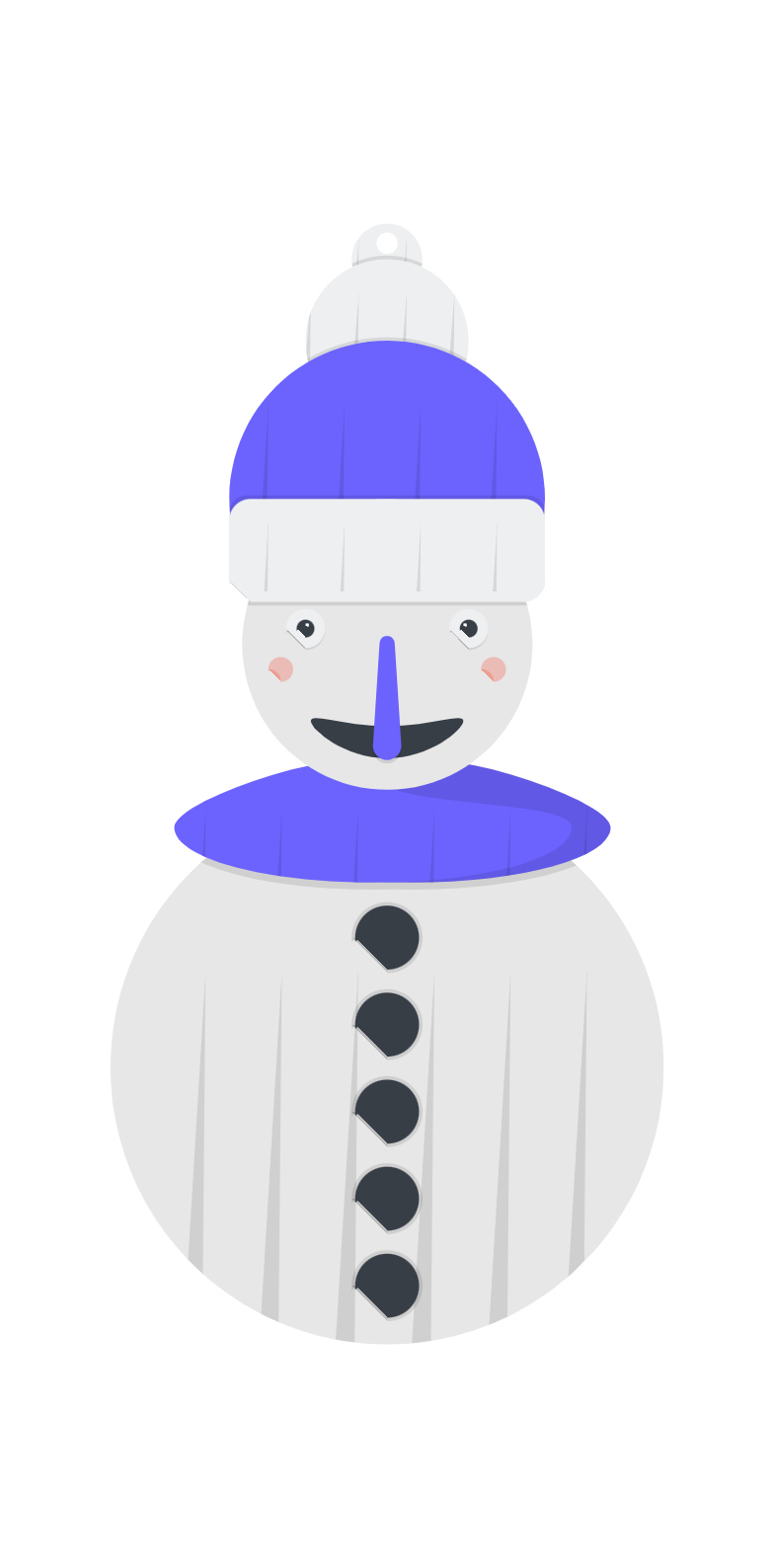 Cute Flat Minimalist Snowman Character Illustration For Winter Holiday