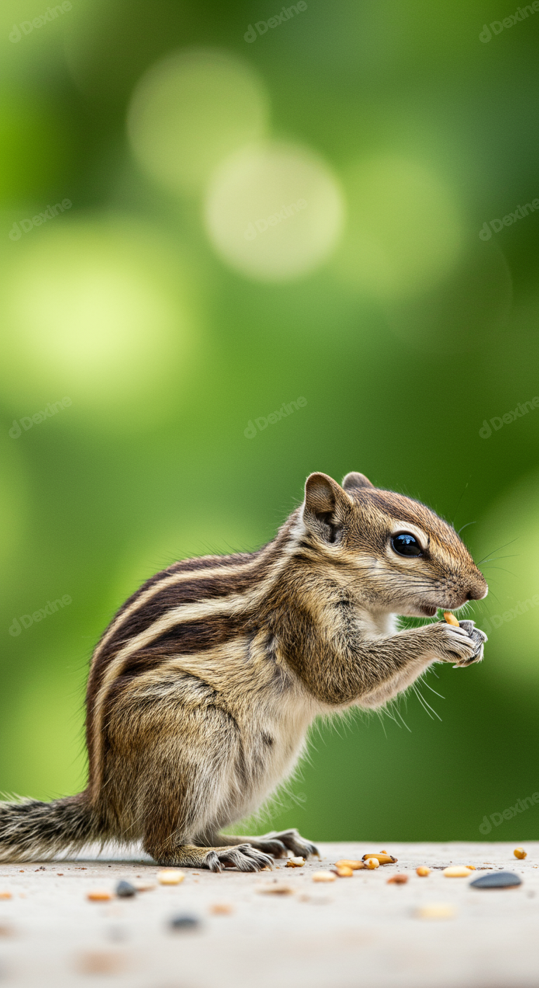 Cute Indian Palm Squirrel Foraging For Food