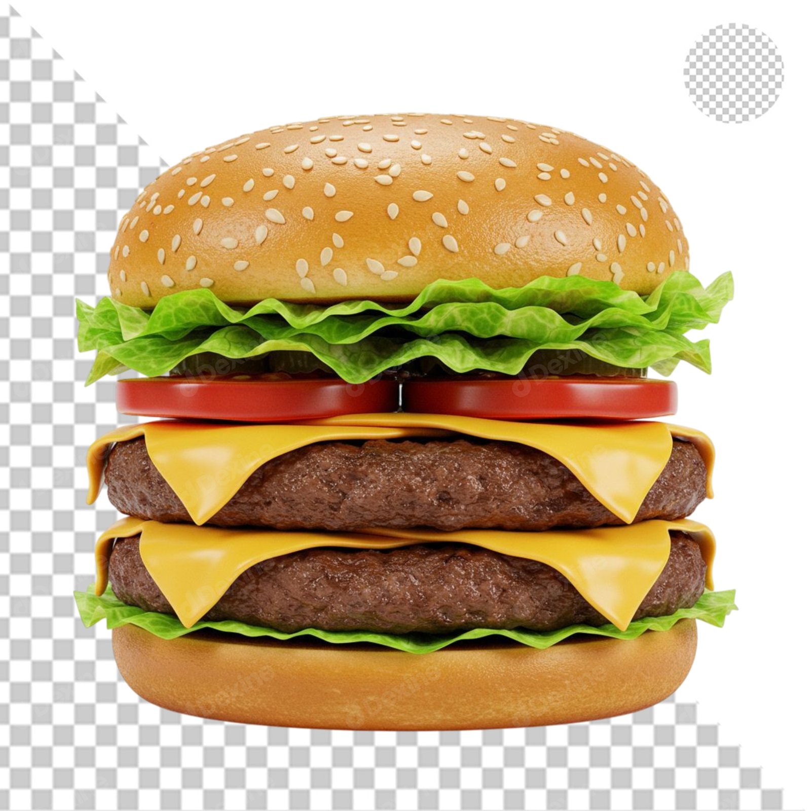 Delicious Double Cheeseburger Isolated Transparent PNG For Fast Food Design