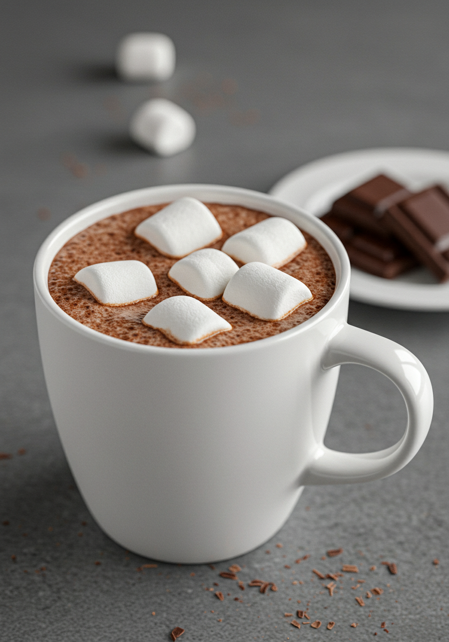 Delicious Hot Chocolate With Marshmallows And Chocolate On A Cozy Background