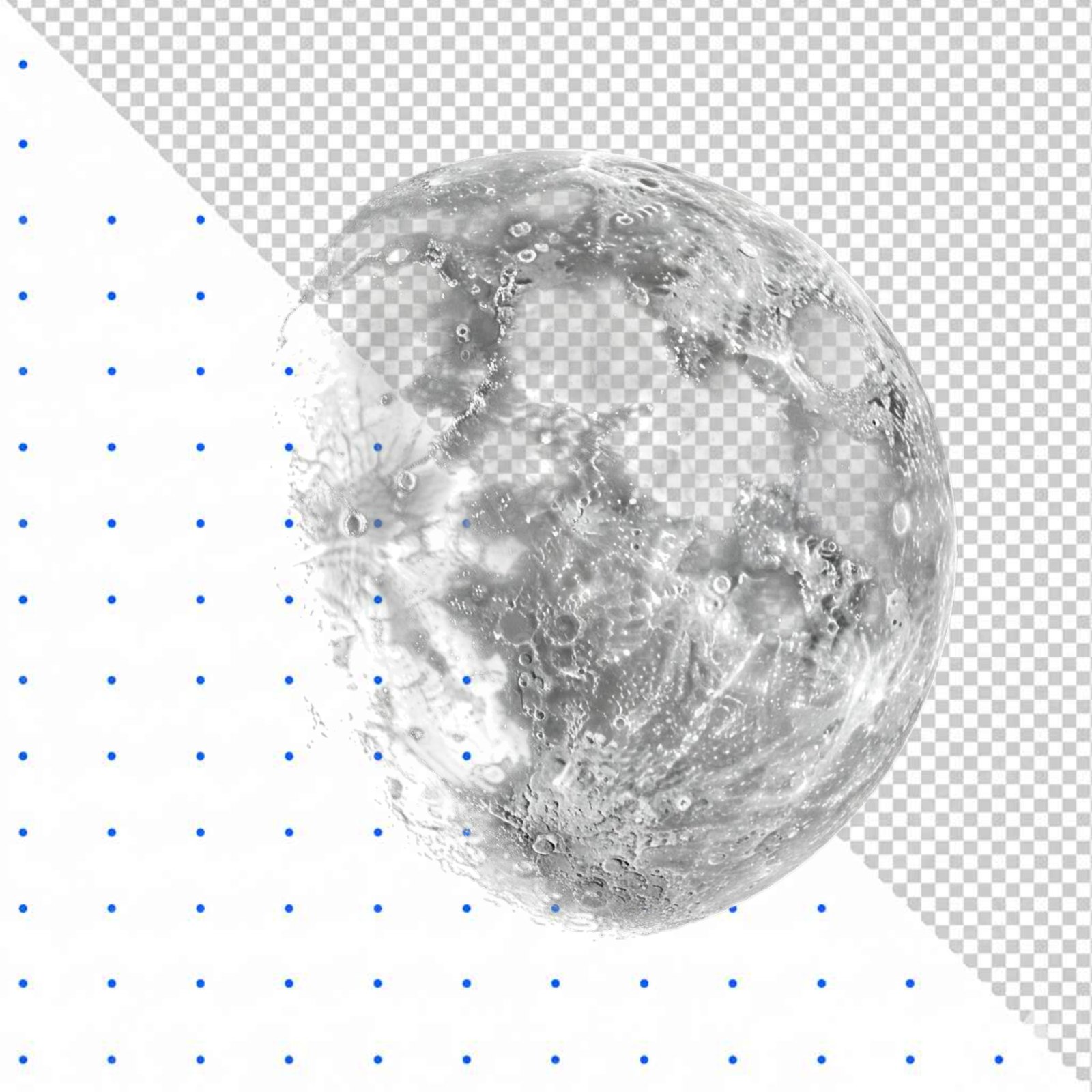 Detailed Moon Isolated On Transparent Background For Space Designs