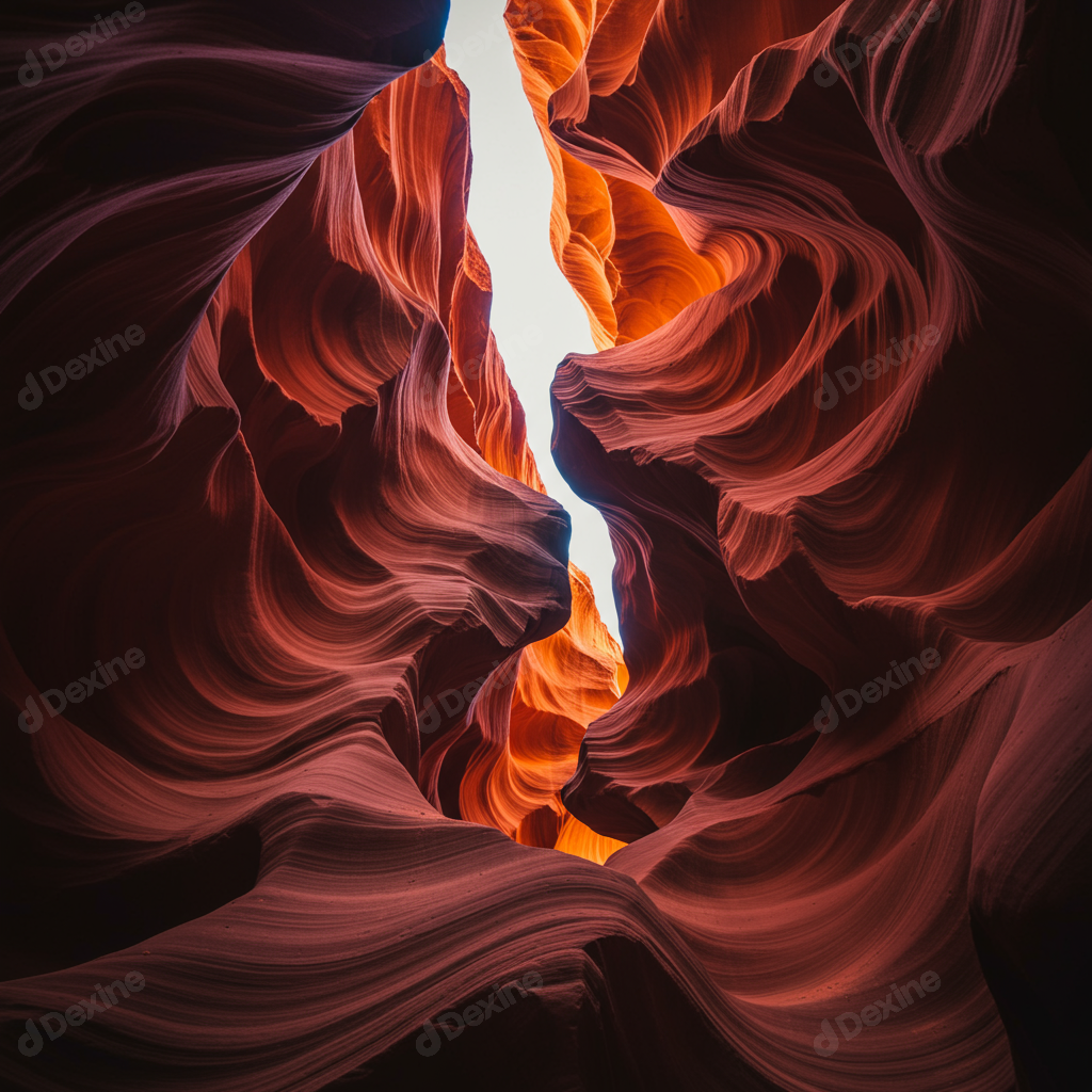 Dramatic Light And Wavy Sandstone Formations In Antelope Canyon