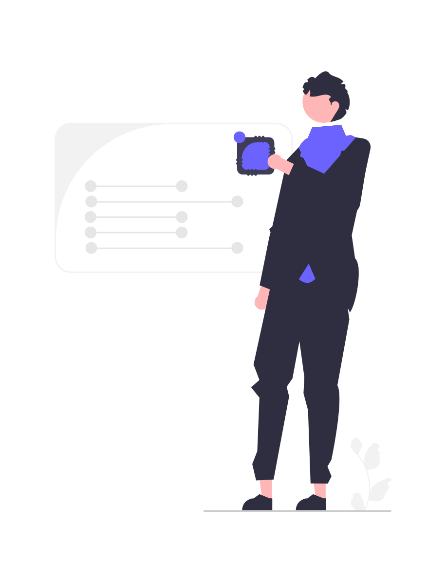 Flat Design Illustration Of Businessman Interacting With Data Board