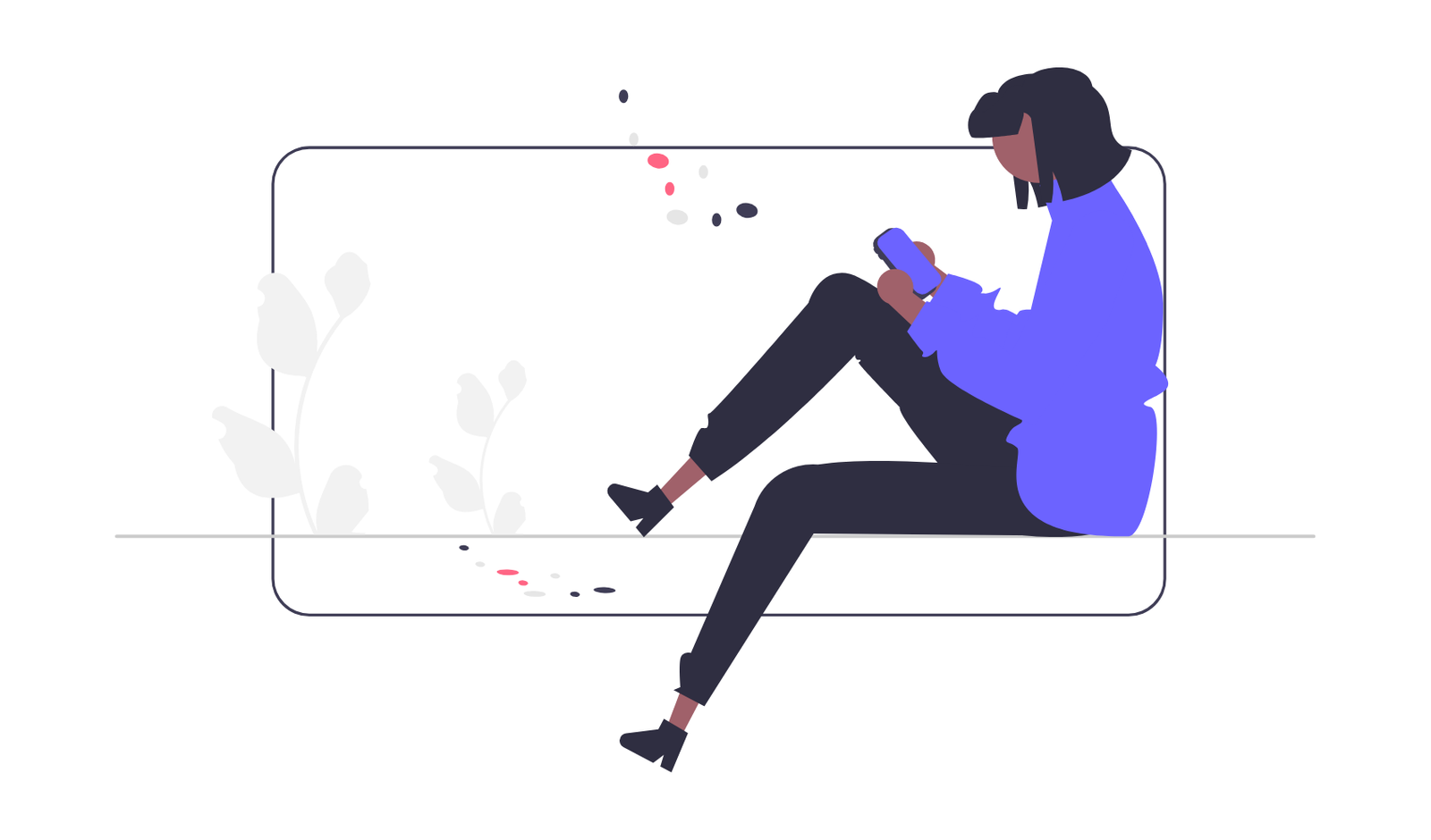 Flat Design Illustration Of Person Using Smartphone