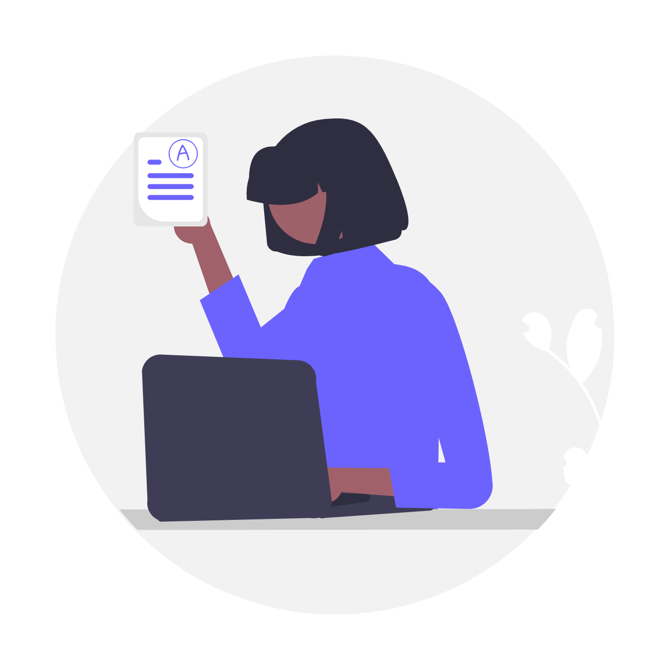 Flat Design Illustration Of Student Achieving Excellent Grade Online