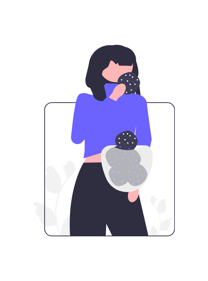 Flat Design Woman Eating Snack From Bowl Minimalist Illustration