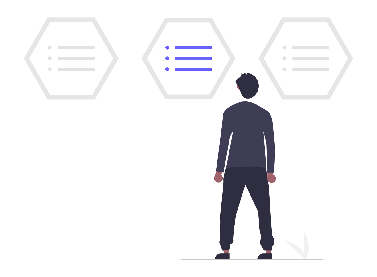 Flat Illustration Of Person Choosing From Multiple Options