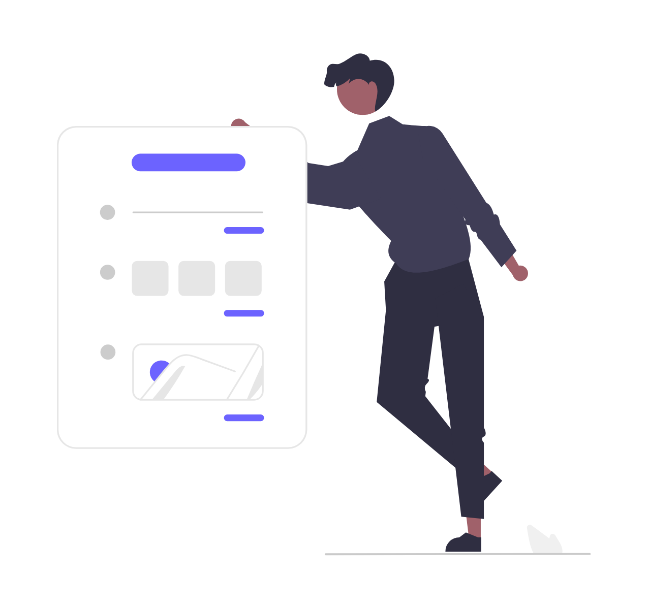 Flat Illustration Of User Interacting With Web Interface