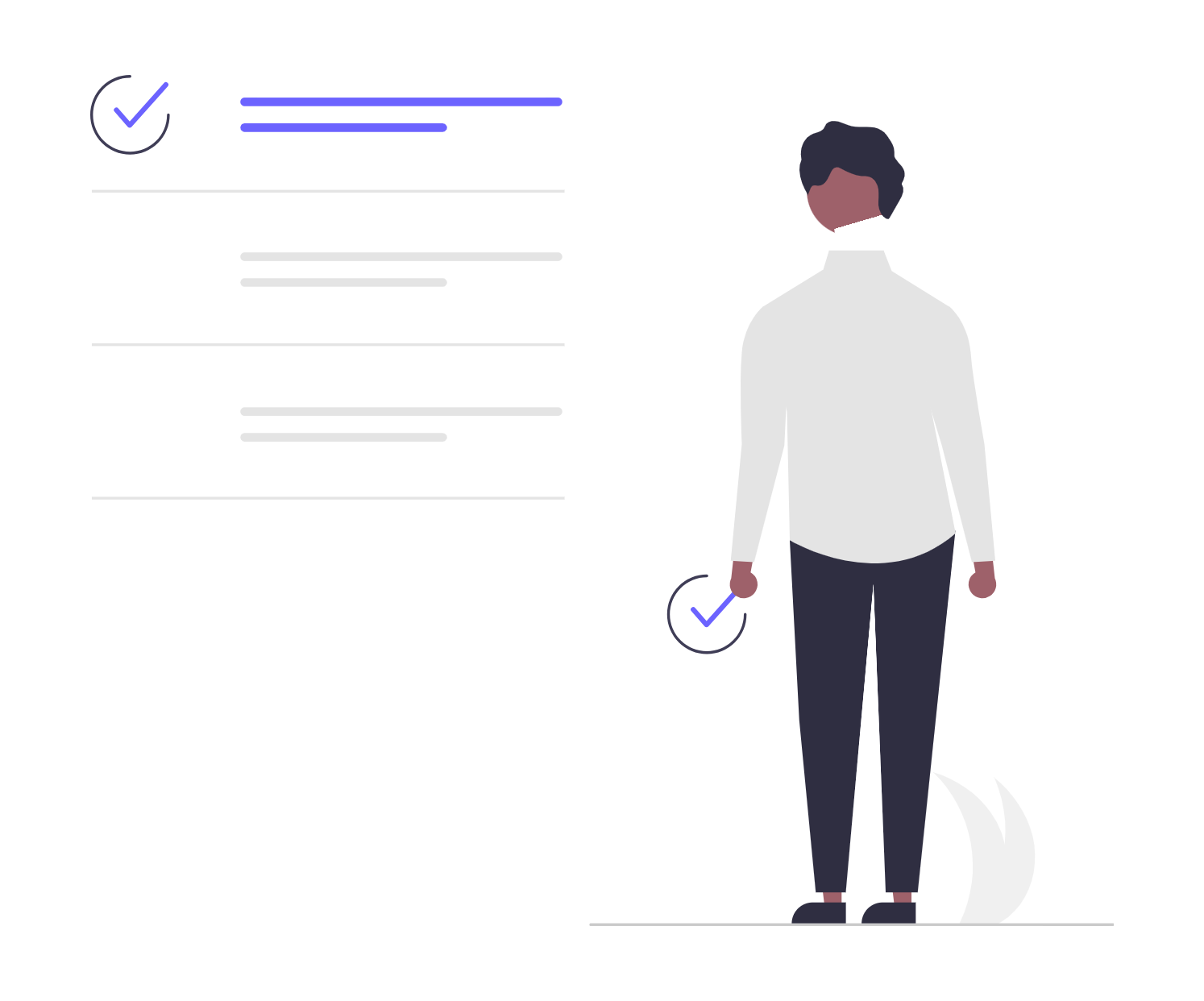 Flat Minimalist Illustration Of Person Completing Tasks On A Checklist