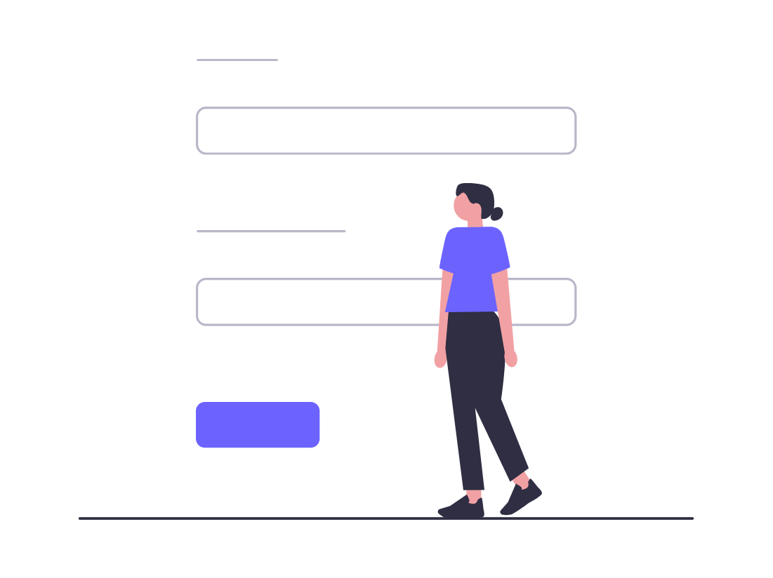 Flat Minimalist Illustration Of Person With Digital Form Interface