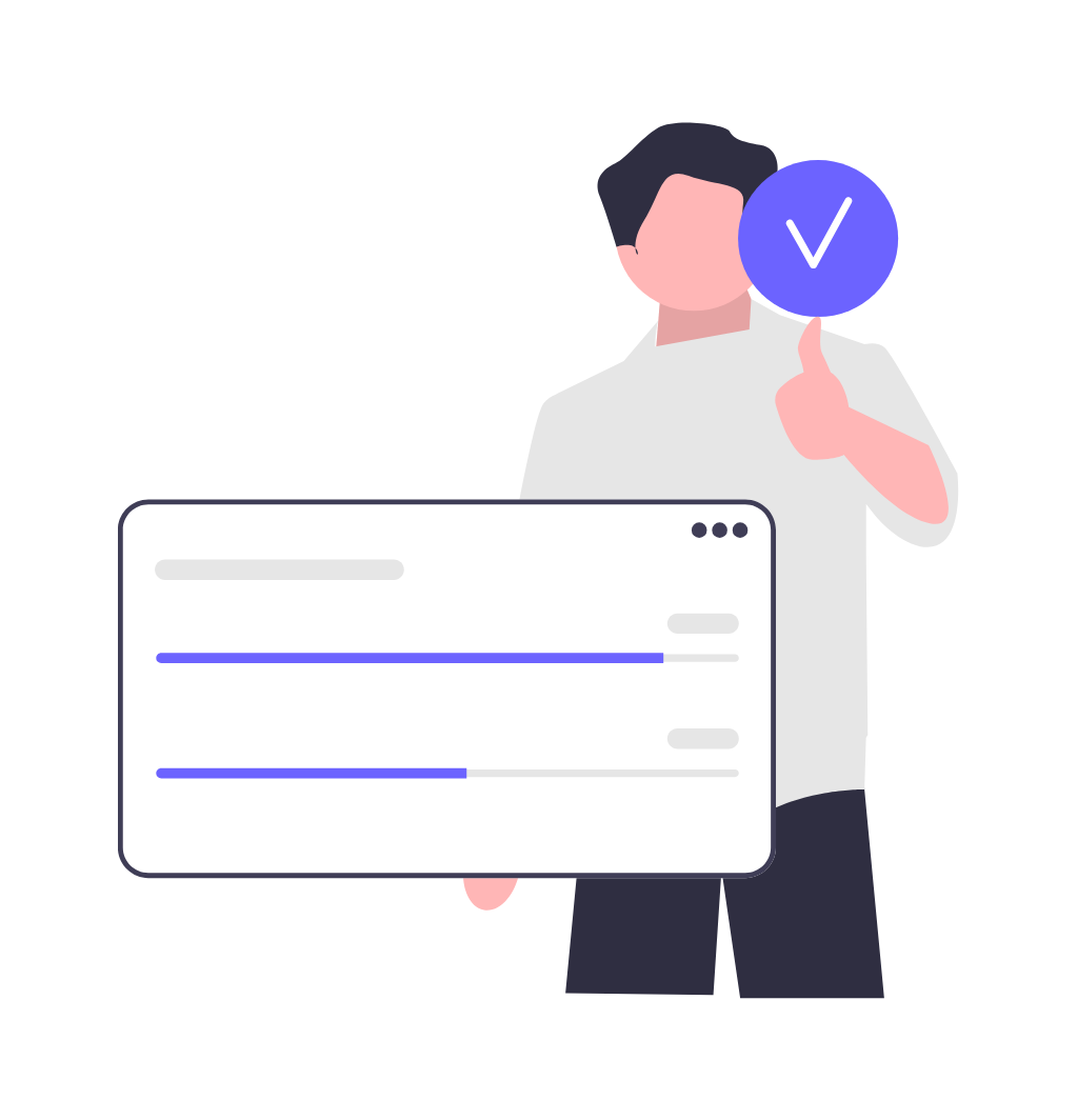 Flat Minimalist Illustration Of User Interface Success And Confirmation