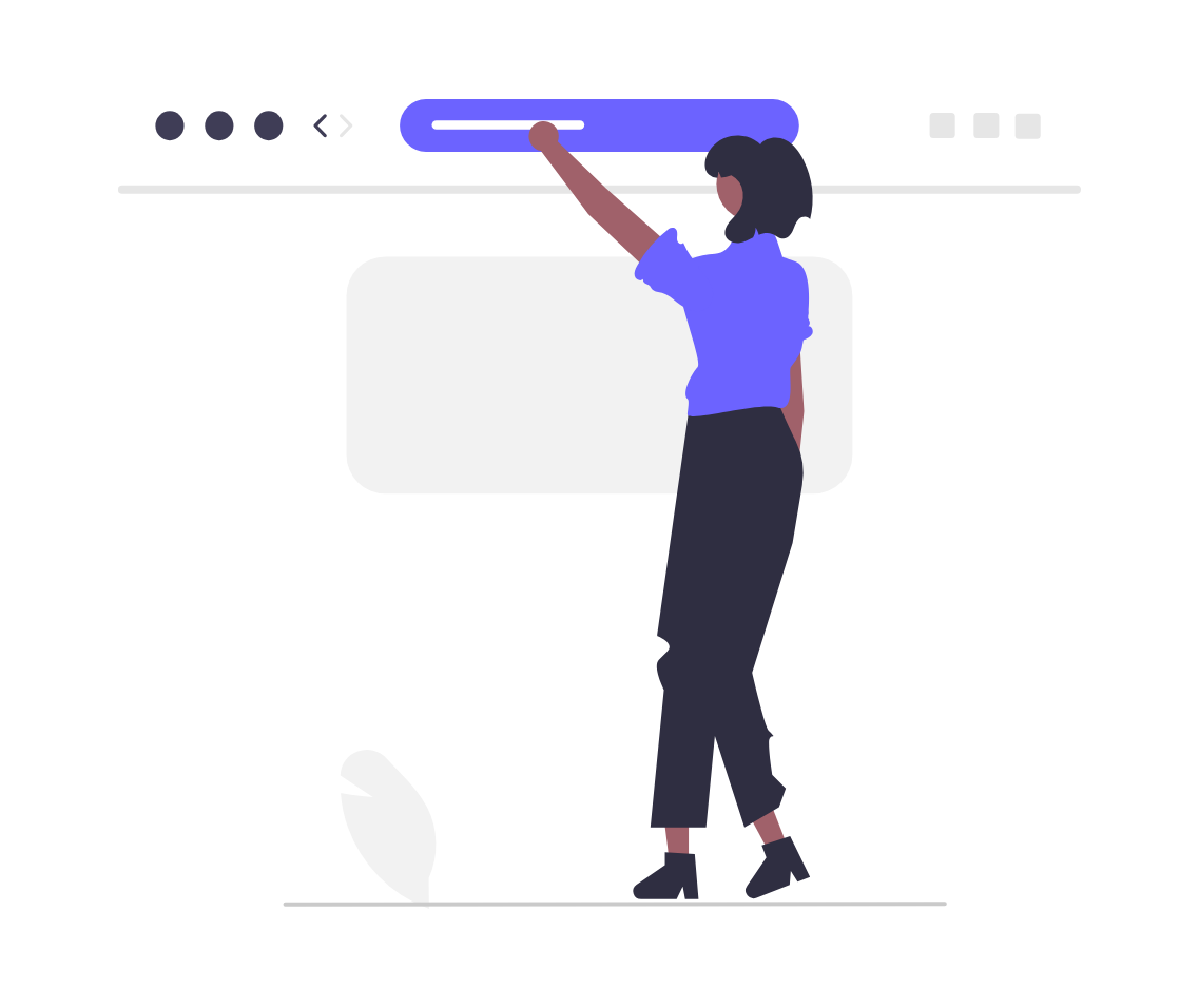 Flat Minimalist Illustration Of Woman Interacting With Digital Interface