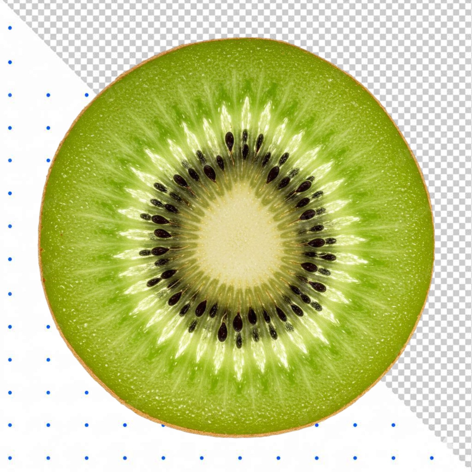 Fresh Kiwi Fruit Slice Isolated On Transparent Background PNG