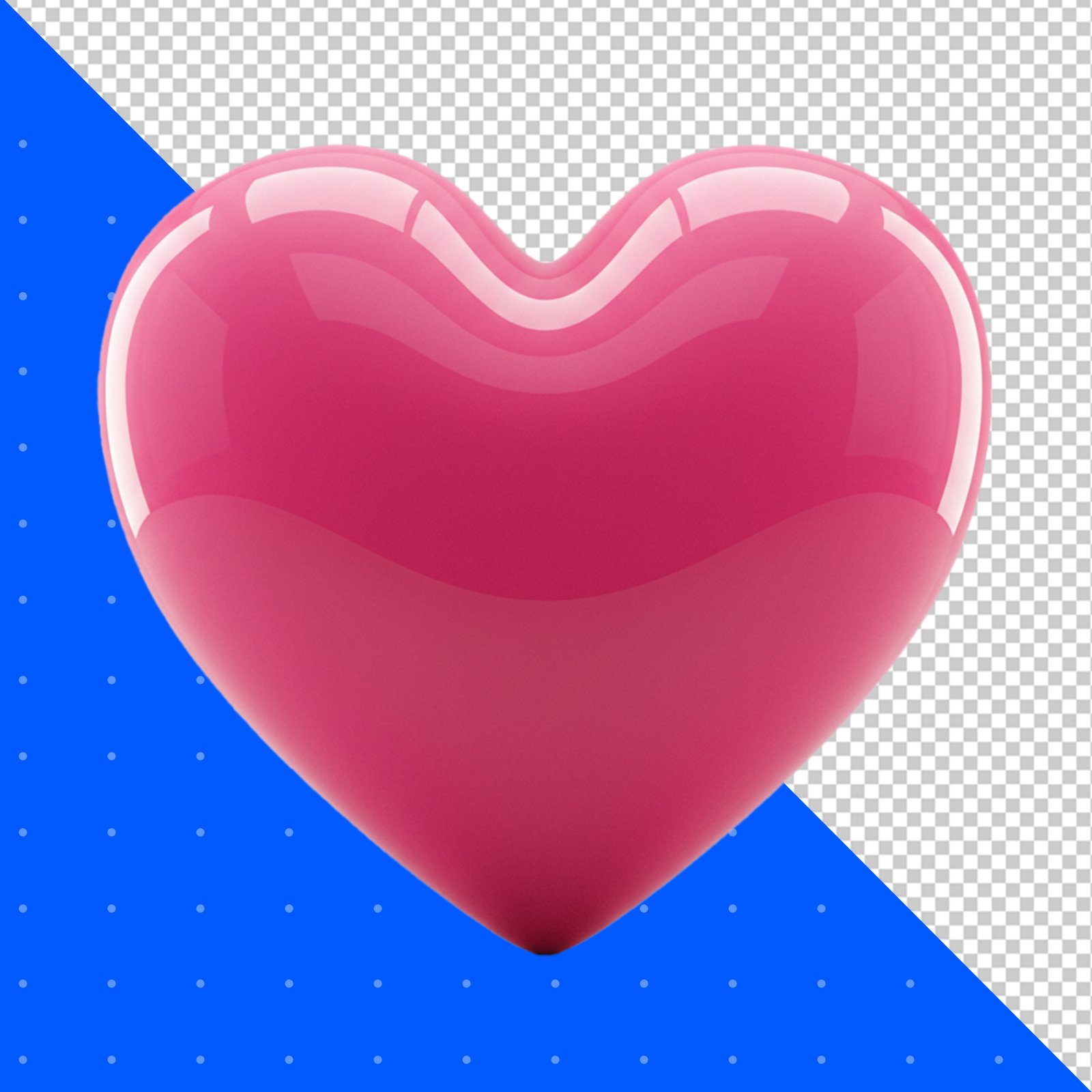 Glossy 3D Heart Shape In Vibrant Pink PNG Transparent Background 989897