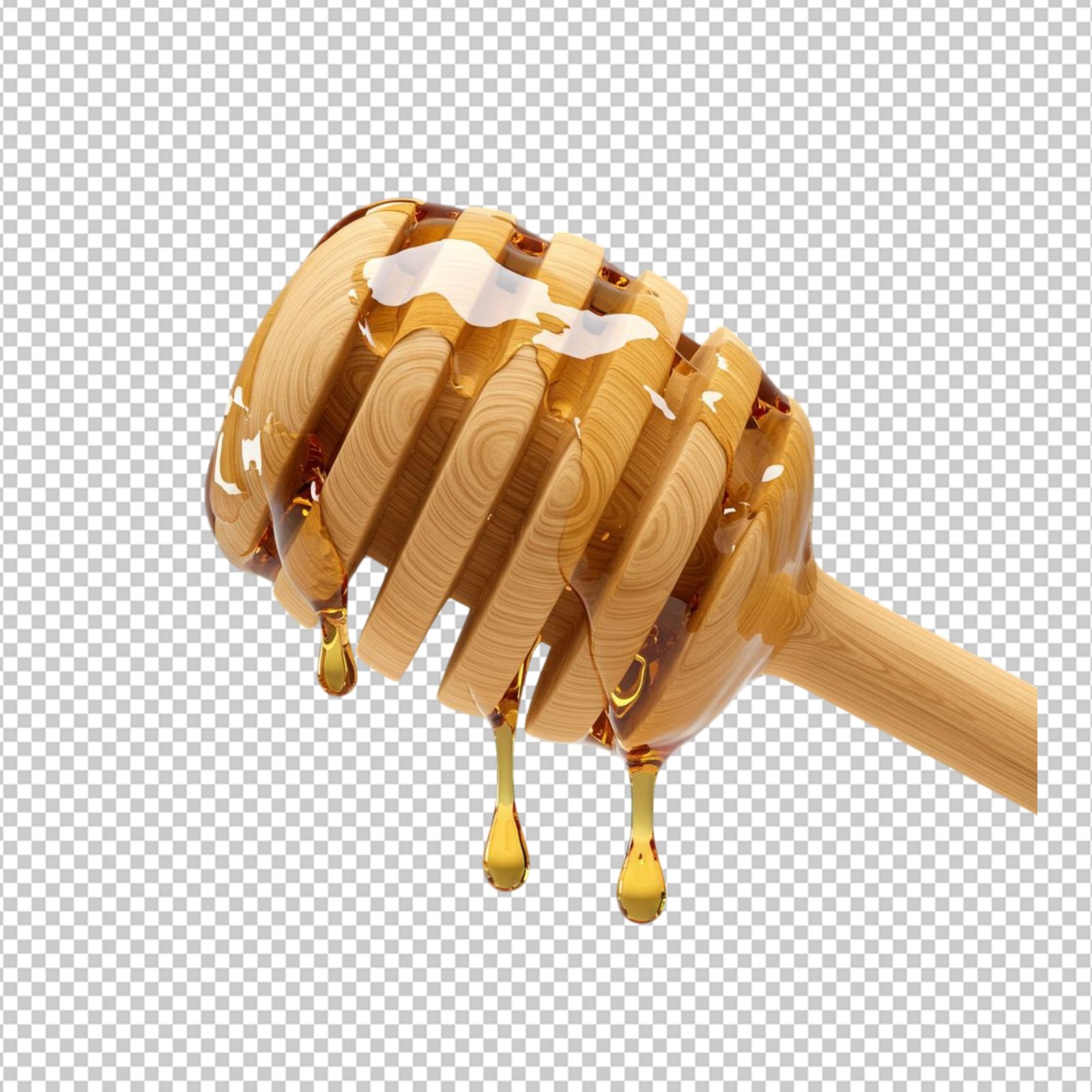 Honey Dipper With Dripping Honey Isolated Transparent PNG