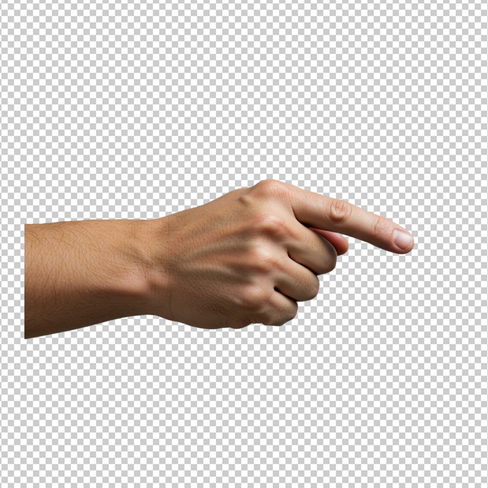 Human Hand Pointing Finger Gesture Isolated Transparent PNG Cutout