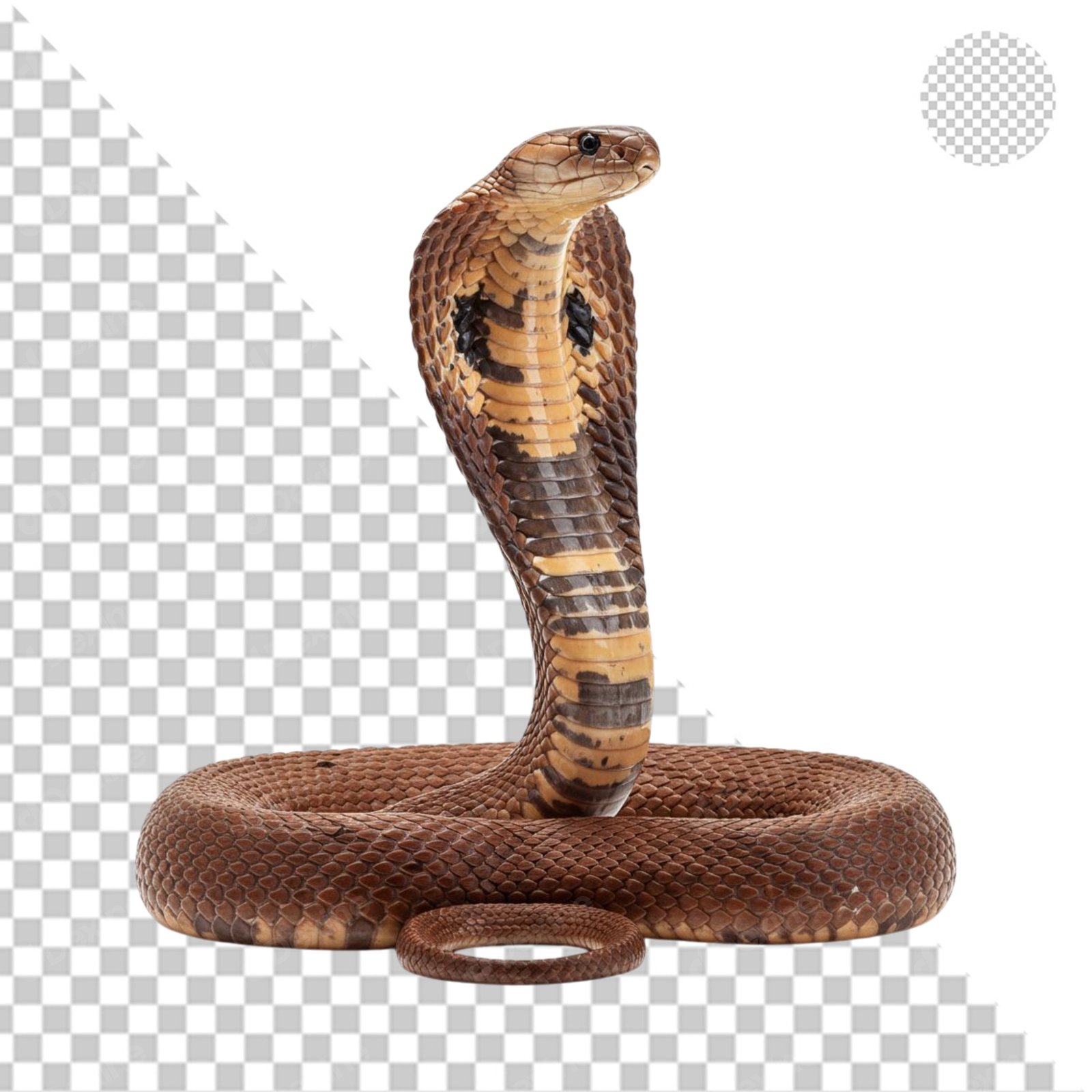 Majestic Rearing Cobra Isolated On Transparent Background For Design