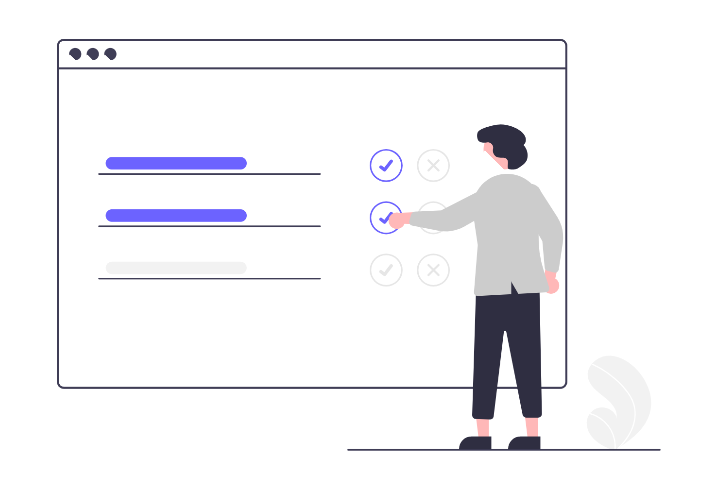 Man Selecting Options On A Minimalist Website Interface