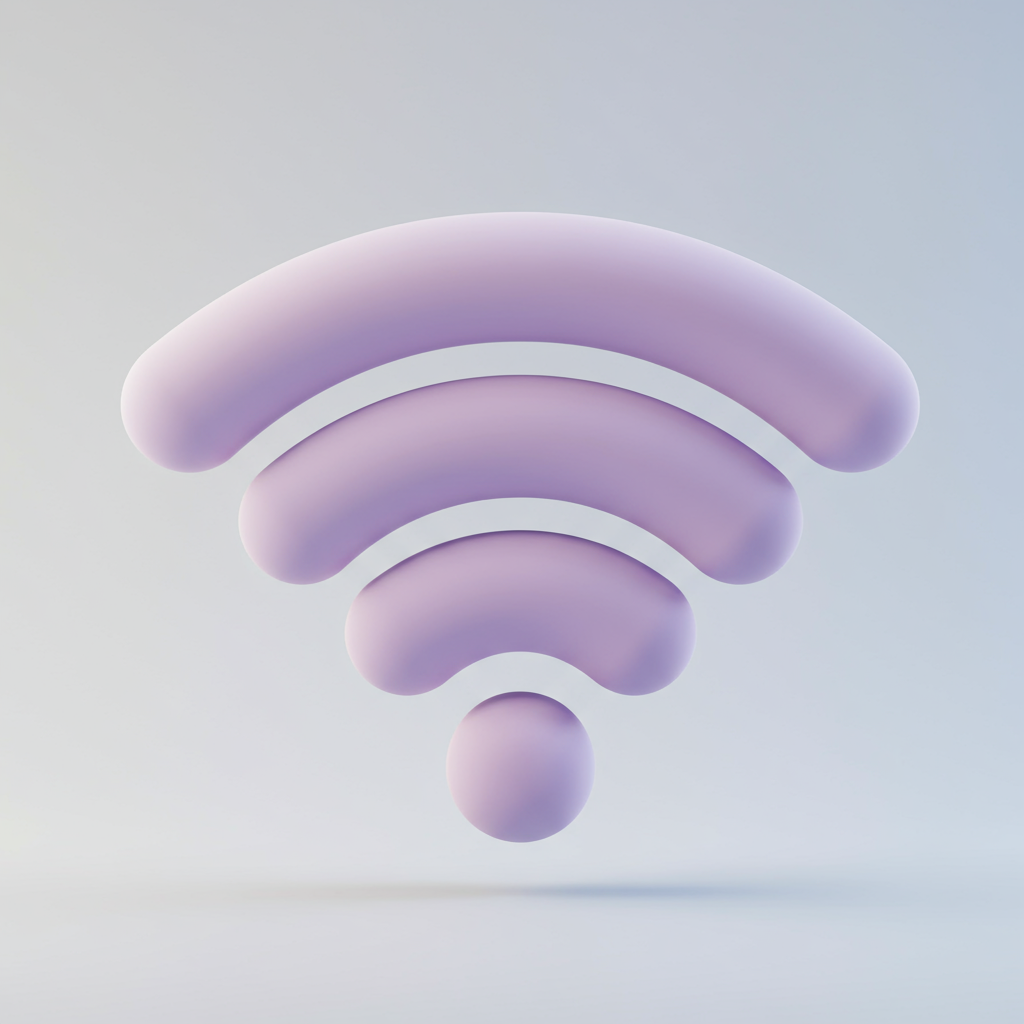 Modern 3D Wifi Symbol Wireless Internet Connectivity Icon