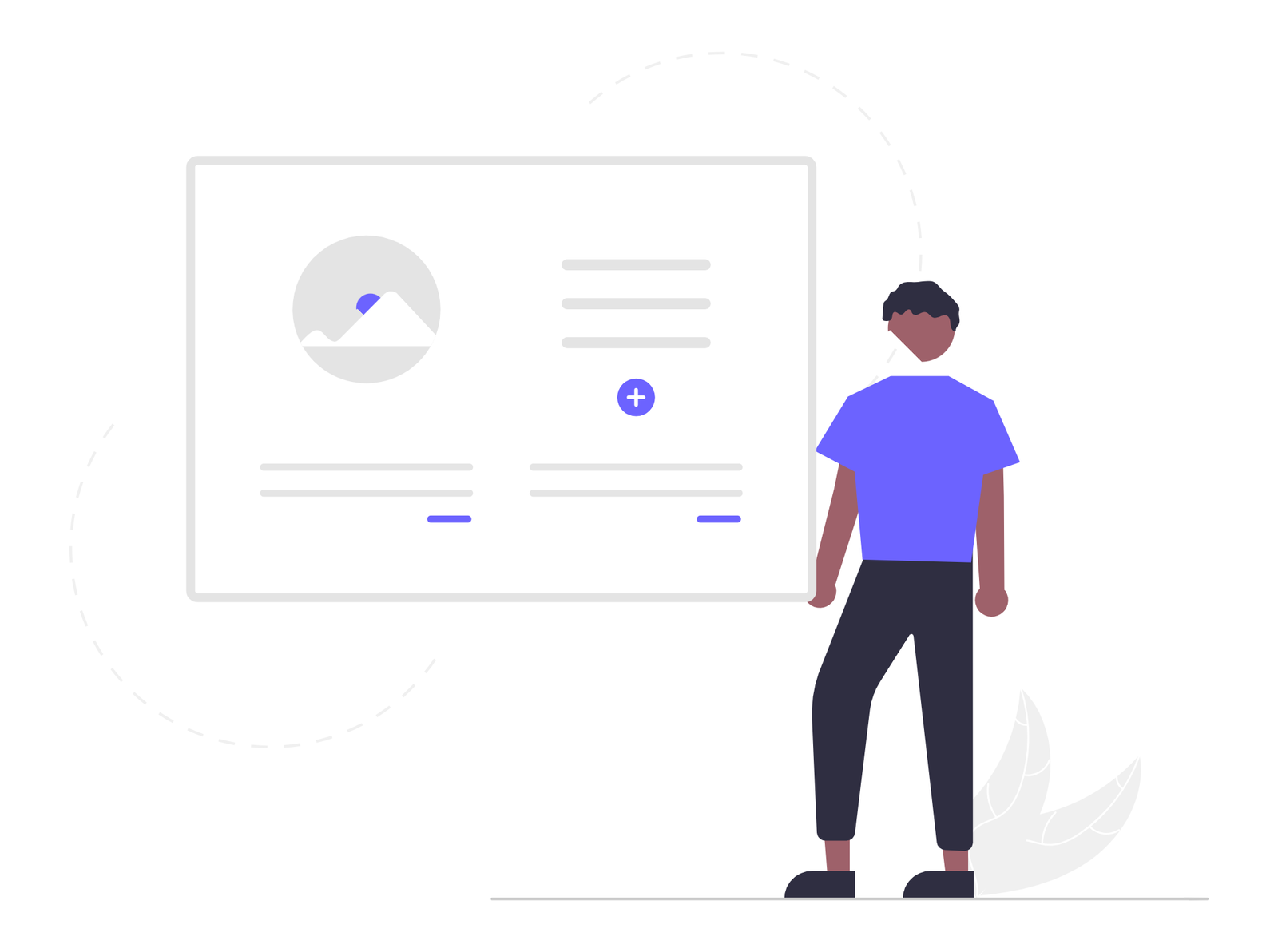 Modern Flat Illustration Man Interacting With Digital User Interface