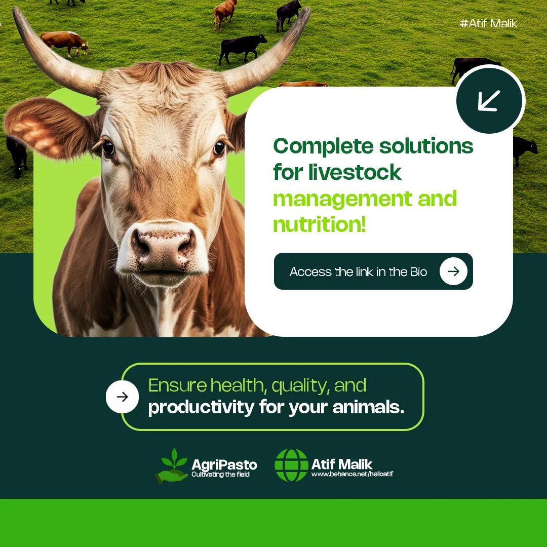 Modern Livestock Management Social Media Post Template For Agriculture