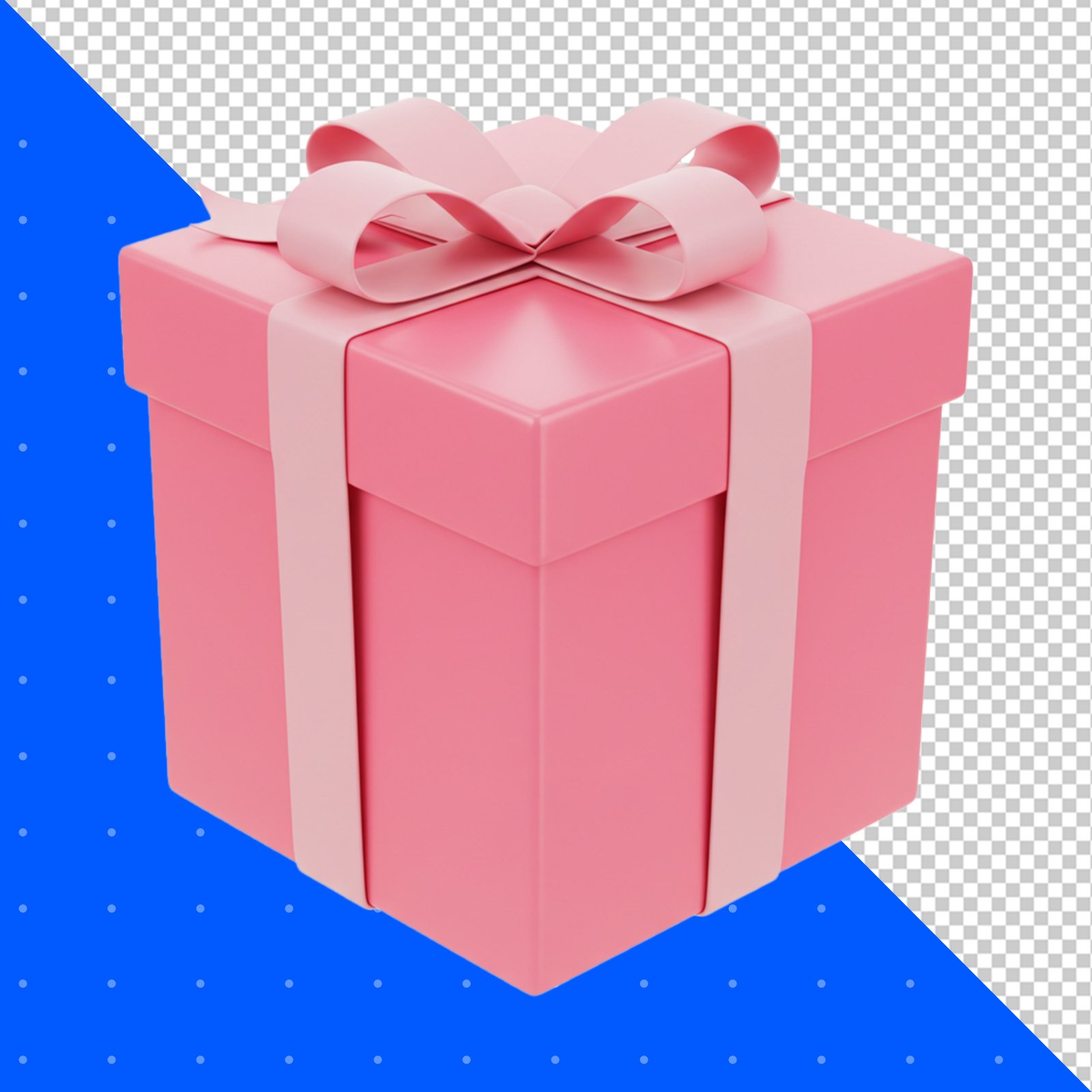 Pink Gift Box With Ribbon And Bow PNG Transparent Background