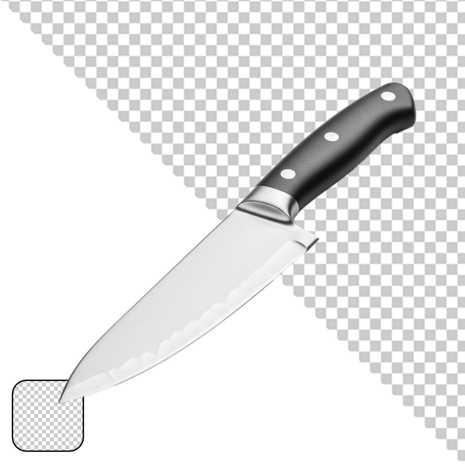 Professional Chef Knife Isolated With Transparent Background PNG Cutout