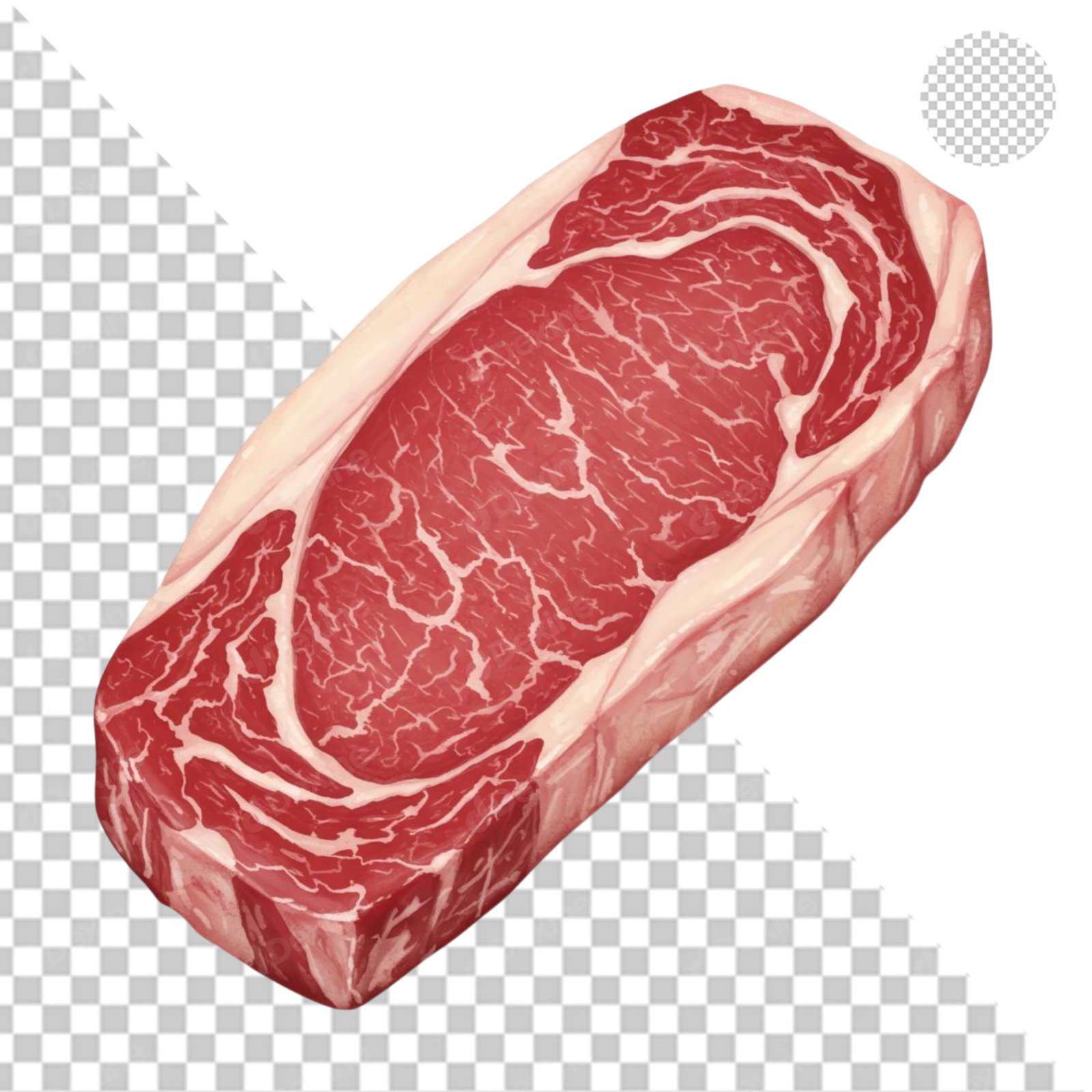 Raw Ribeye Steak Transparent PNG Cutout For Food Design