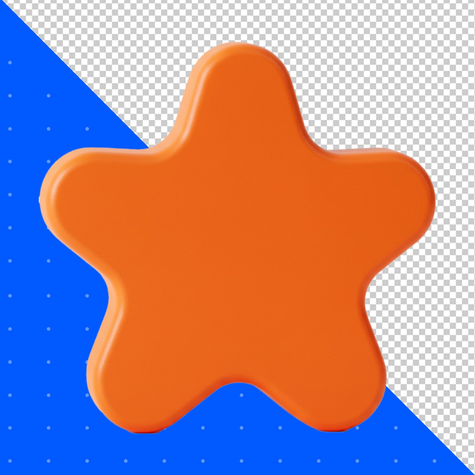 Smooth Orange Star Shape On A Light Background PNG Transparent Background