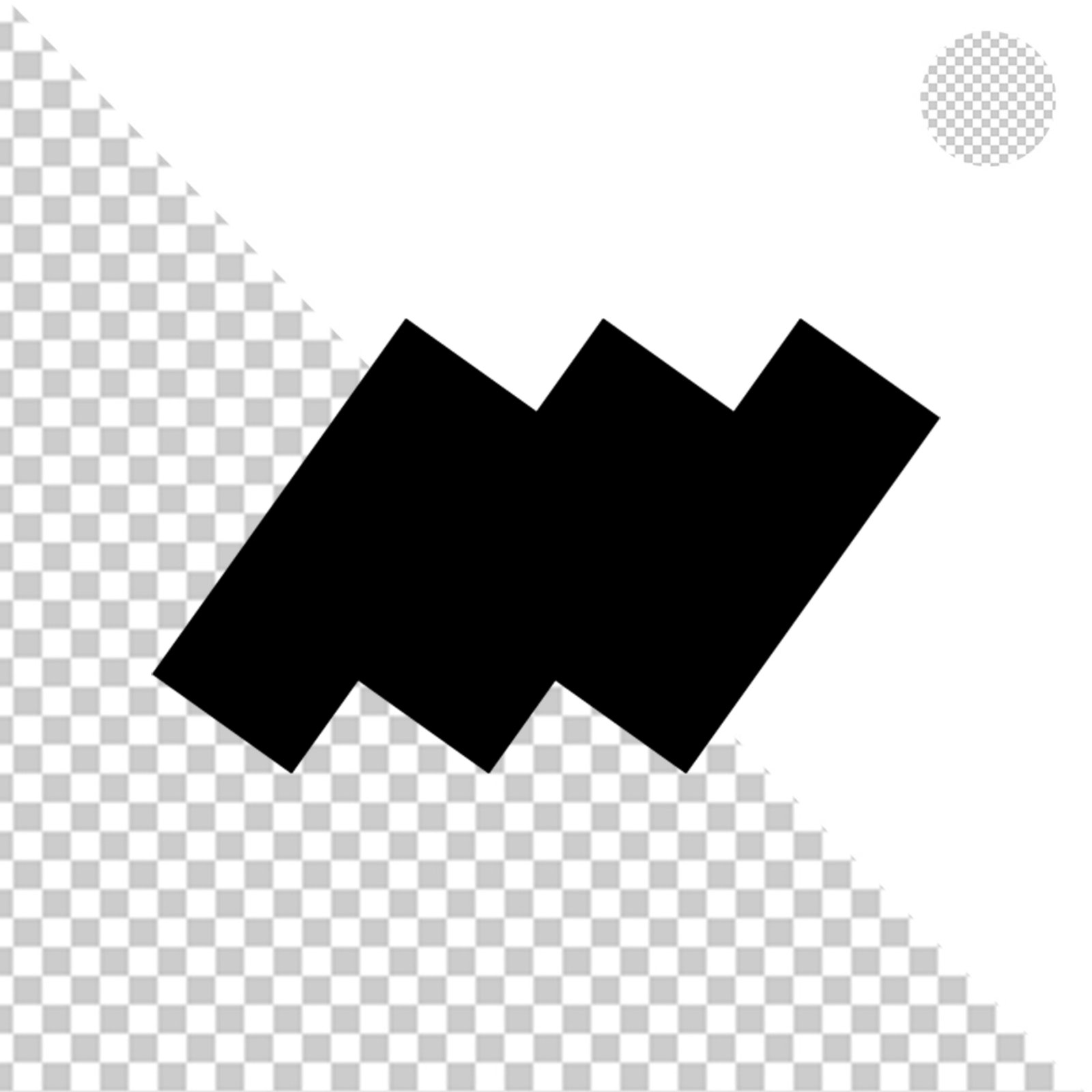 Solid Black Rectangle Shape with Transparent Background