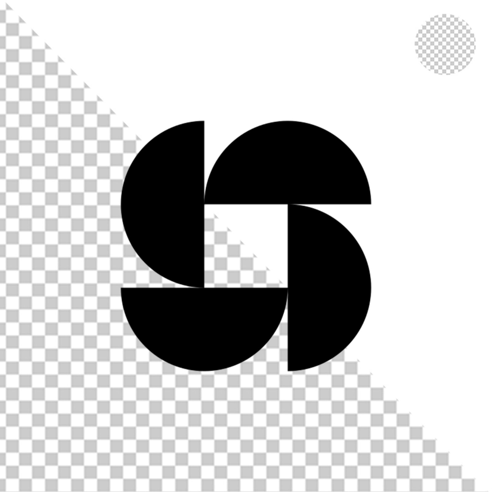 Solid Black Square Geometric Shape Isolated On Transparent Background