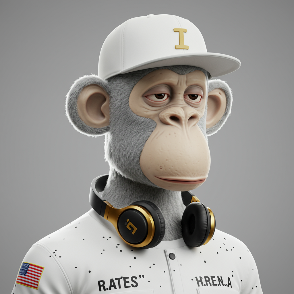 Stylish Cartoon Monkey In Cap And Headphones