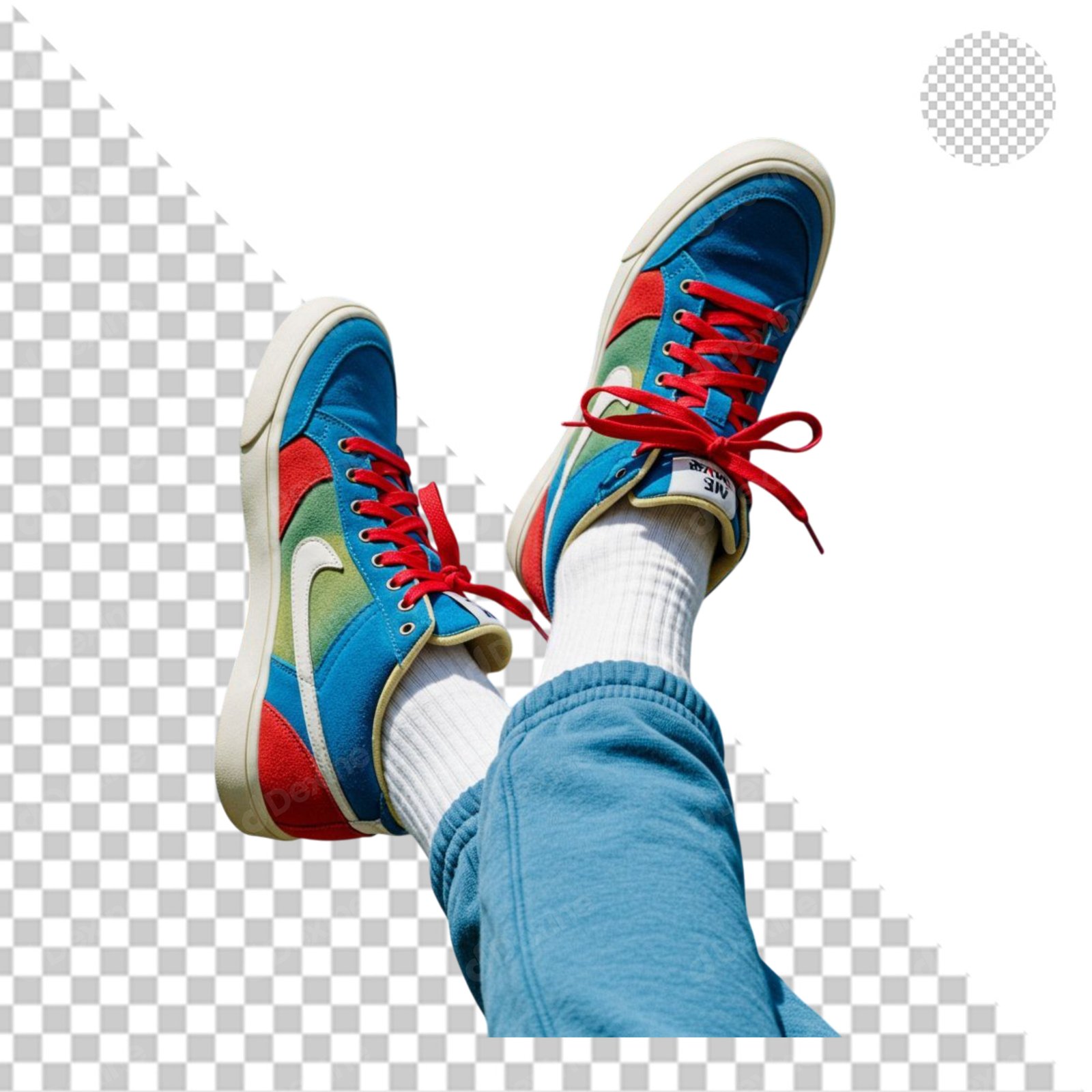 Trendy Colorful Sneakers Legs And Apparel Transparent PNG Cutout